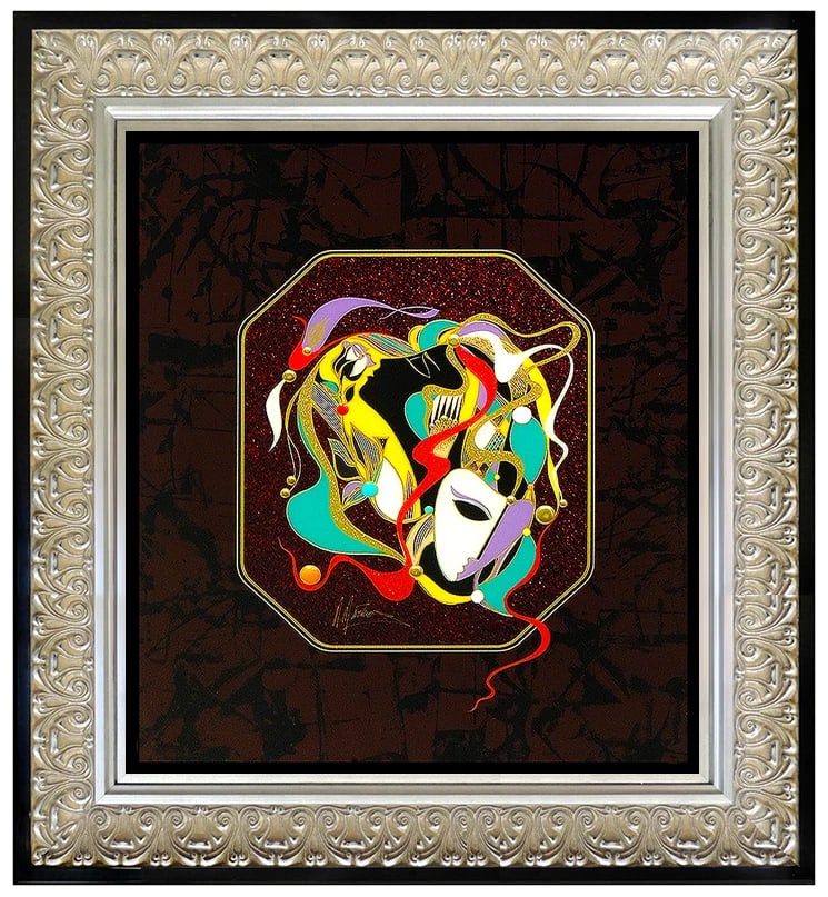 Martiros Manoukian Original Acrylic Painting On Board Signed Female Portrait Art: This lot includes:Gallery COA (*Fully Insured In-house shipping for an additional charge)Artist: Martiros ManoukianTitle: MasqueradeMedium: Acrylic Painting On Board Size: 18" x 15"Framed: 30" x 26"Si