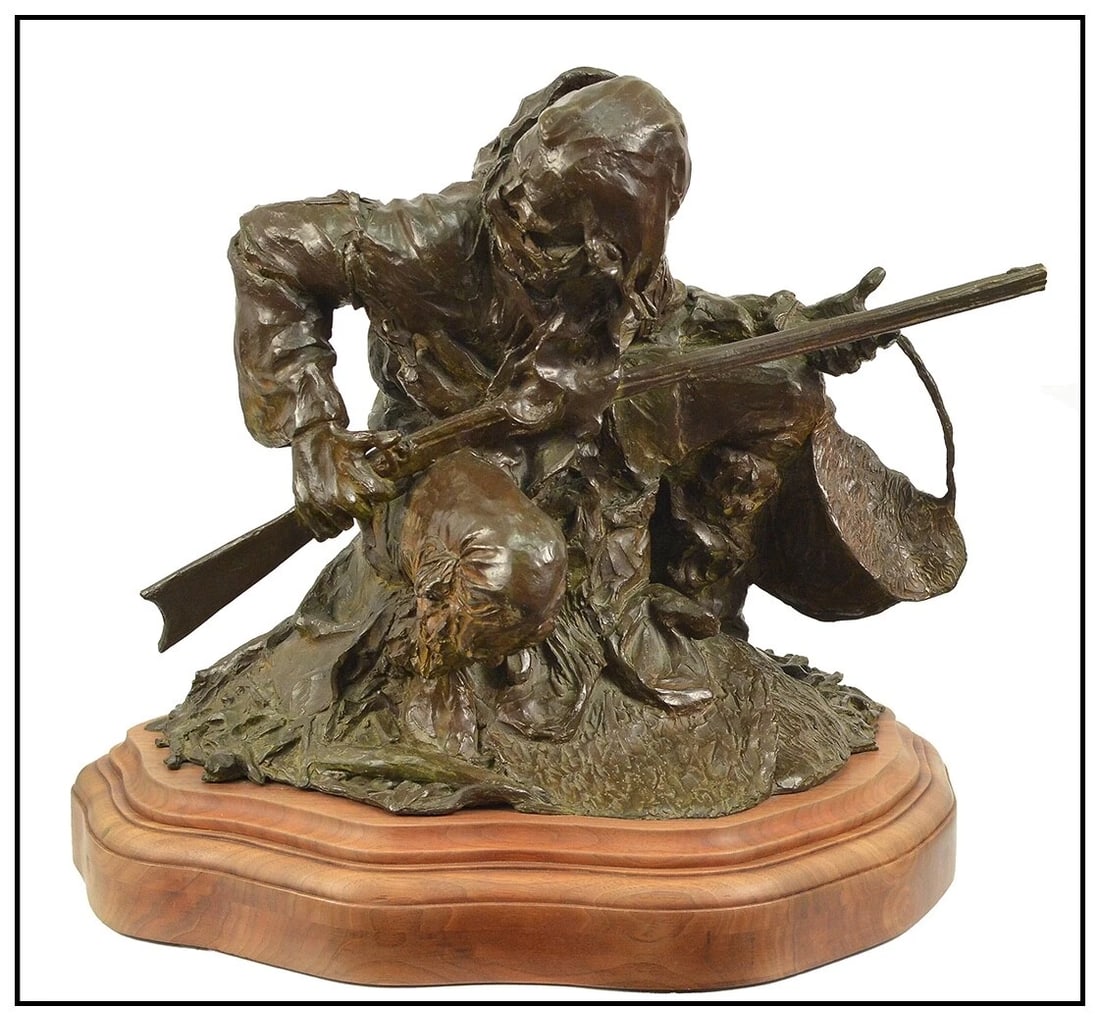 Fritz White Original Bronze Sculpture Full Round Signed Western Beaver Figurative Art (1 of 4)
