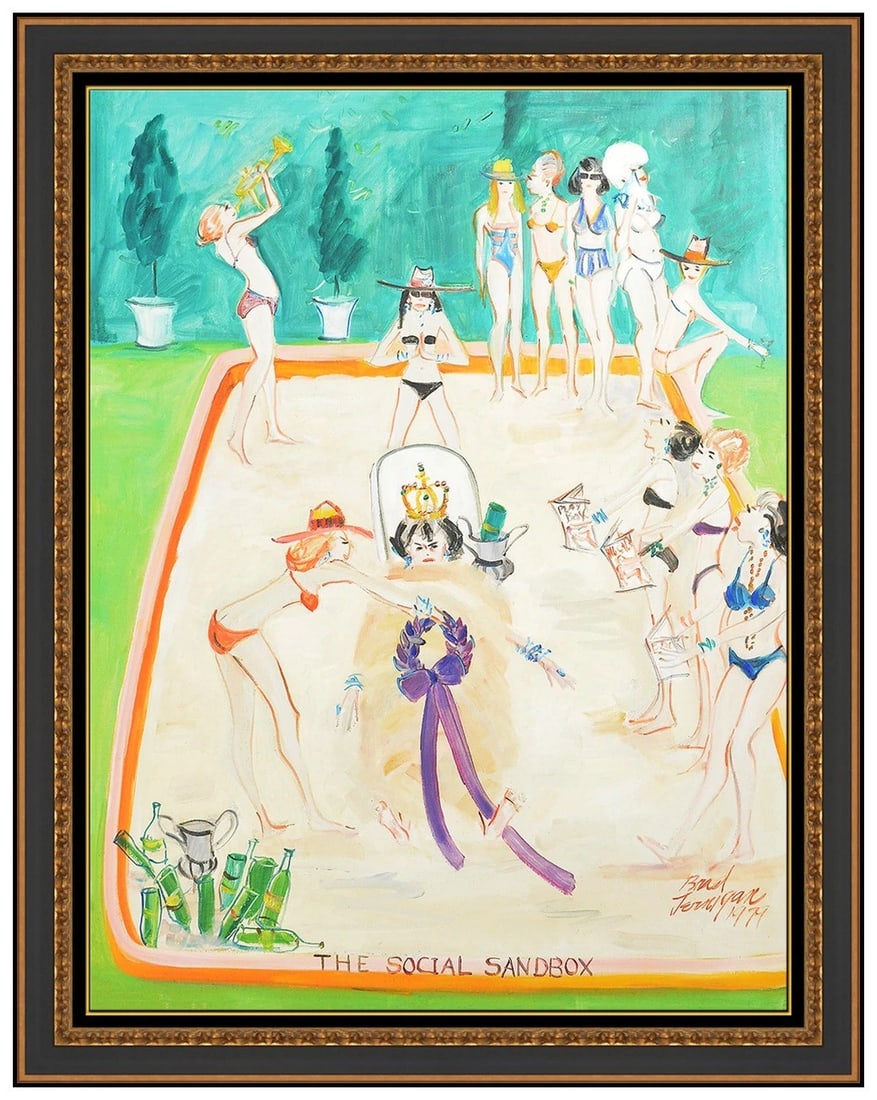 Brad Jernigan Large Original Painting On Canvas Signed Figurative Framed Art (1 of 6)