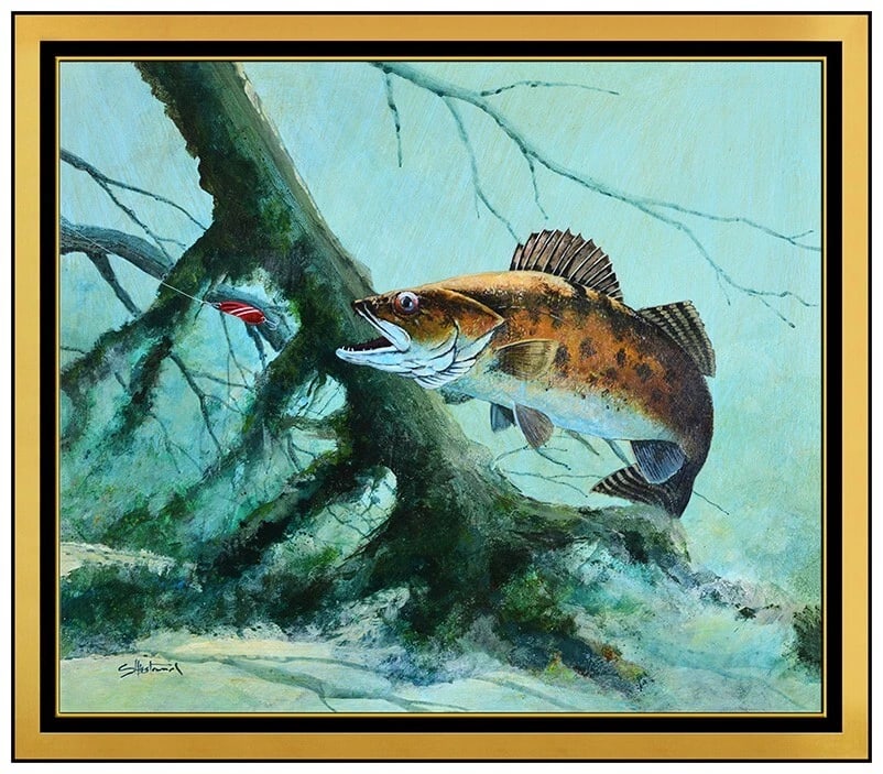 Scott Hiestand Original Acrylic Painting On Board Signed Fishing Landscape Art (1 of 4)