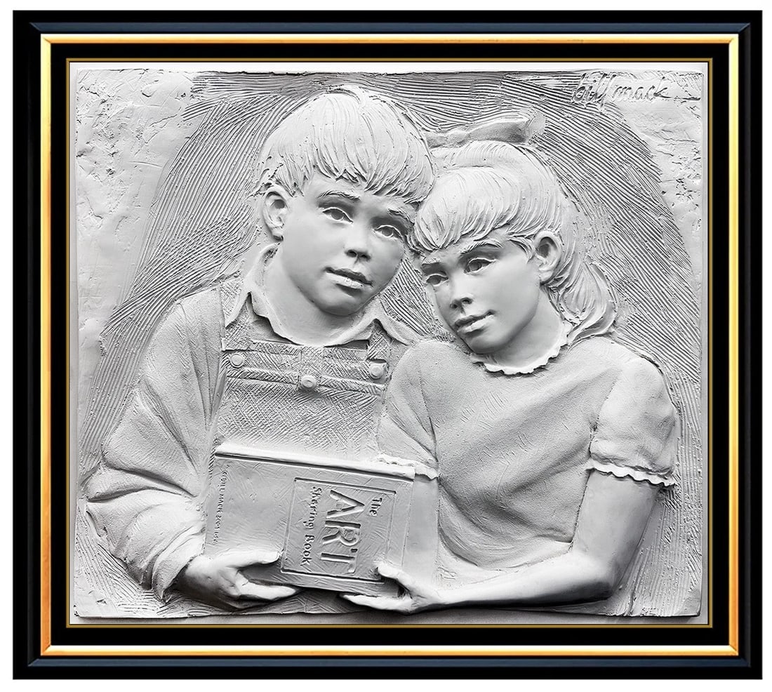 Bill Mack Sharing Children Original Bonded Sand Sculpture Signed Figurative Art (1 of 4)