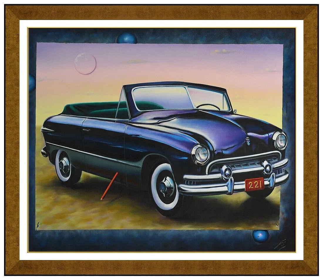 Ferjo Large Original Acrylic Painting On Canvas Signed Surreal Automobile Art (1 of 5)