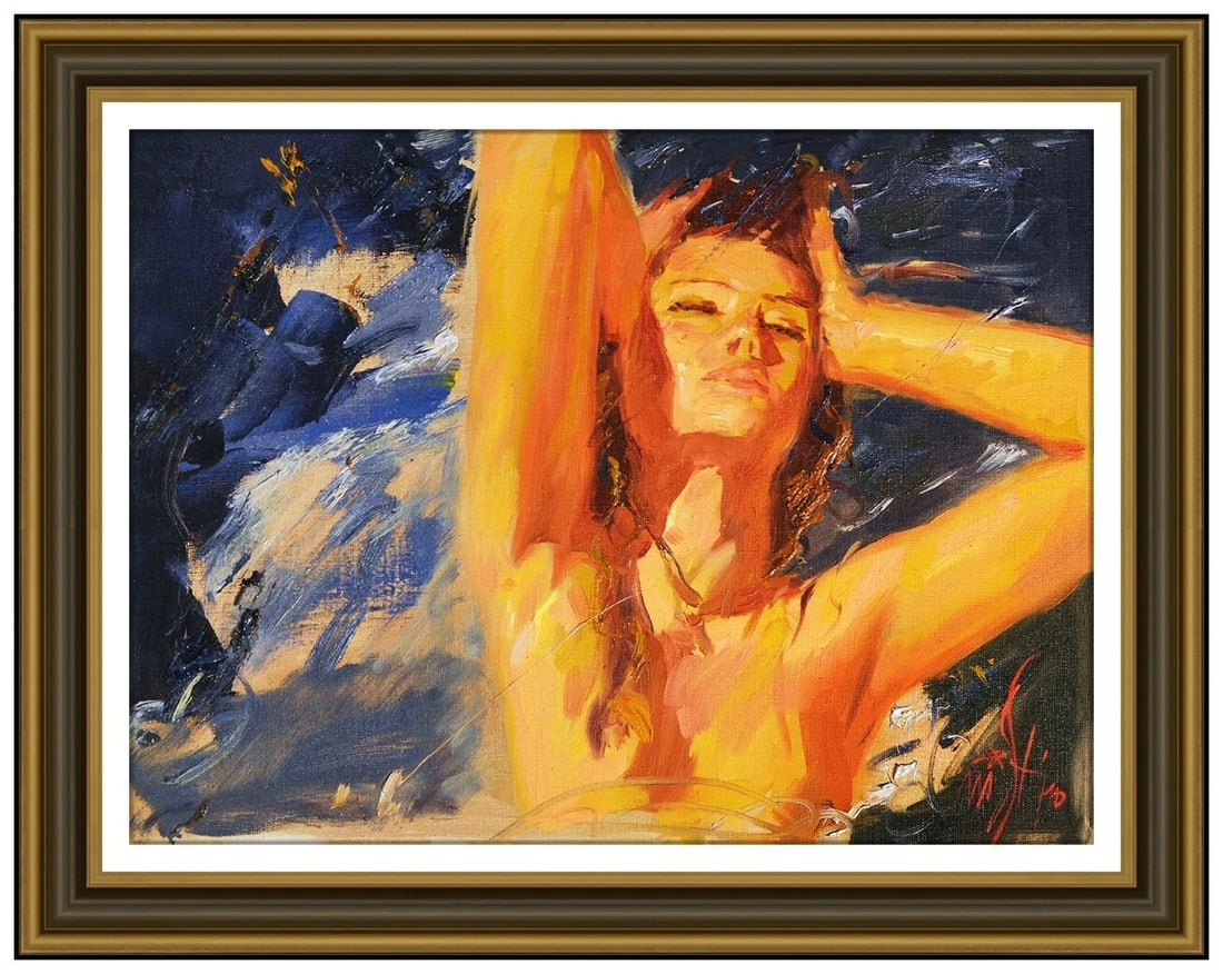 Misti Pavlov Original Oil Painting On Canvas Signed Female Figurative Portrait Art: This Lot Includes:Gallery COA (*Fully Insured In-house shipping for an additional charge)Artist: Misti PavlovTitle: Secluded FallsMedium: Oil Painting On CanvasSize: 18” X 24”Framed: 26&rd