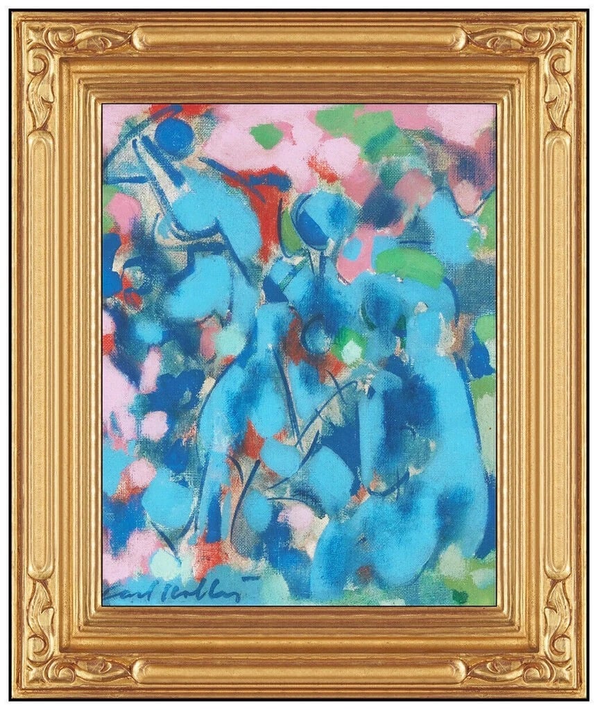 Carl Holty Original Oil Painting On Canvas Board Signed Female Figurative Art (1 of 4)