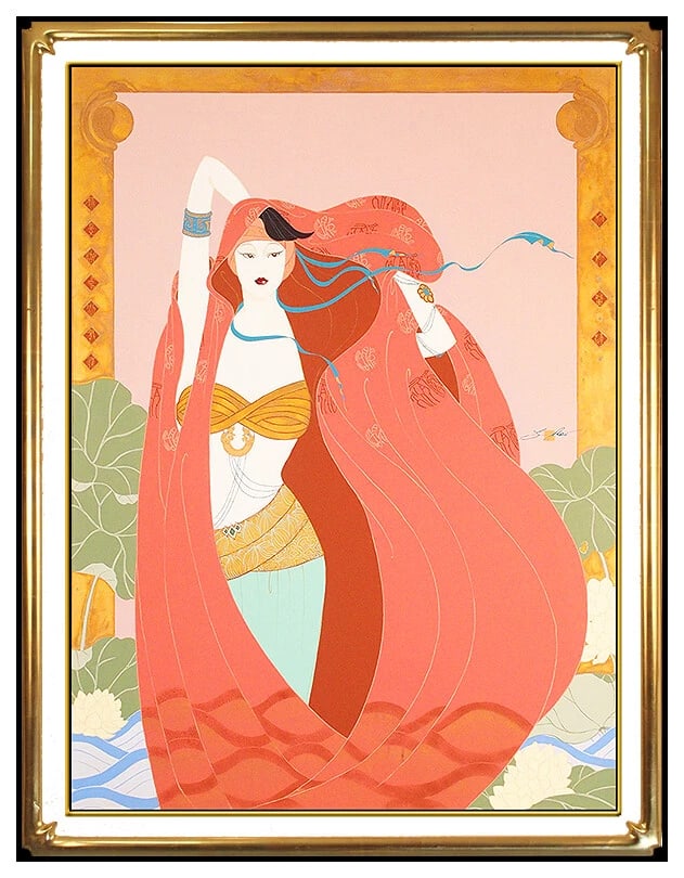 Lillian Shao Original Acrylic Painting On Canvas Signed Female Seascape Framed Art: This lot includes:Gallery COA (*Fully Insured In-house shipping for an additional charge)Artist: Lillian ShaoTitle: By the LakeMedium: Acrylic Painting On CanvasSize: 40" x 30"Framed: 46" x 36"Signed: