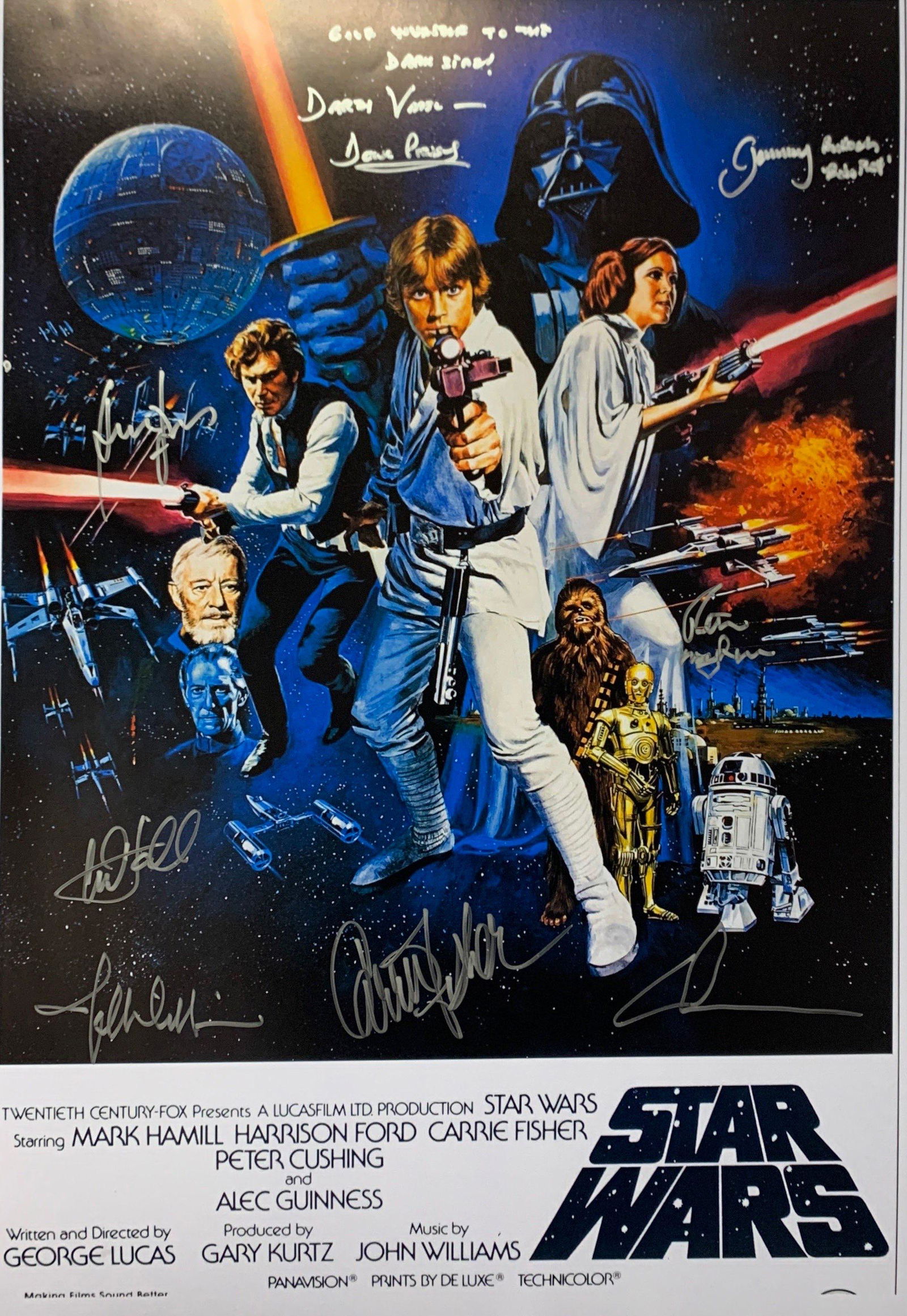 Autograph Signed Star Wars New Hope Poster (1 of 1)