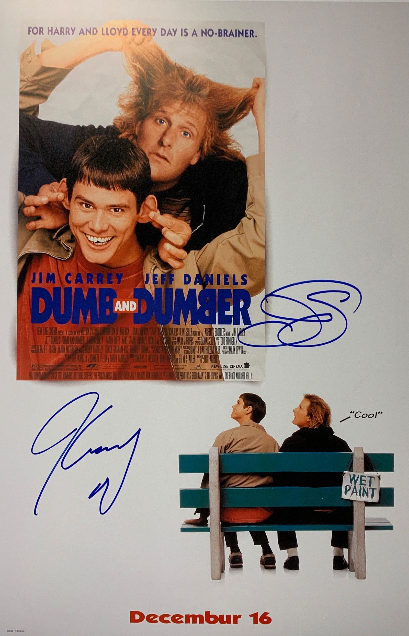 Autograph Signed Dumb and Dumber Jim Carrey Poster (1 of 1)