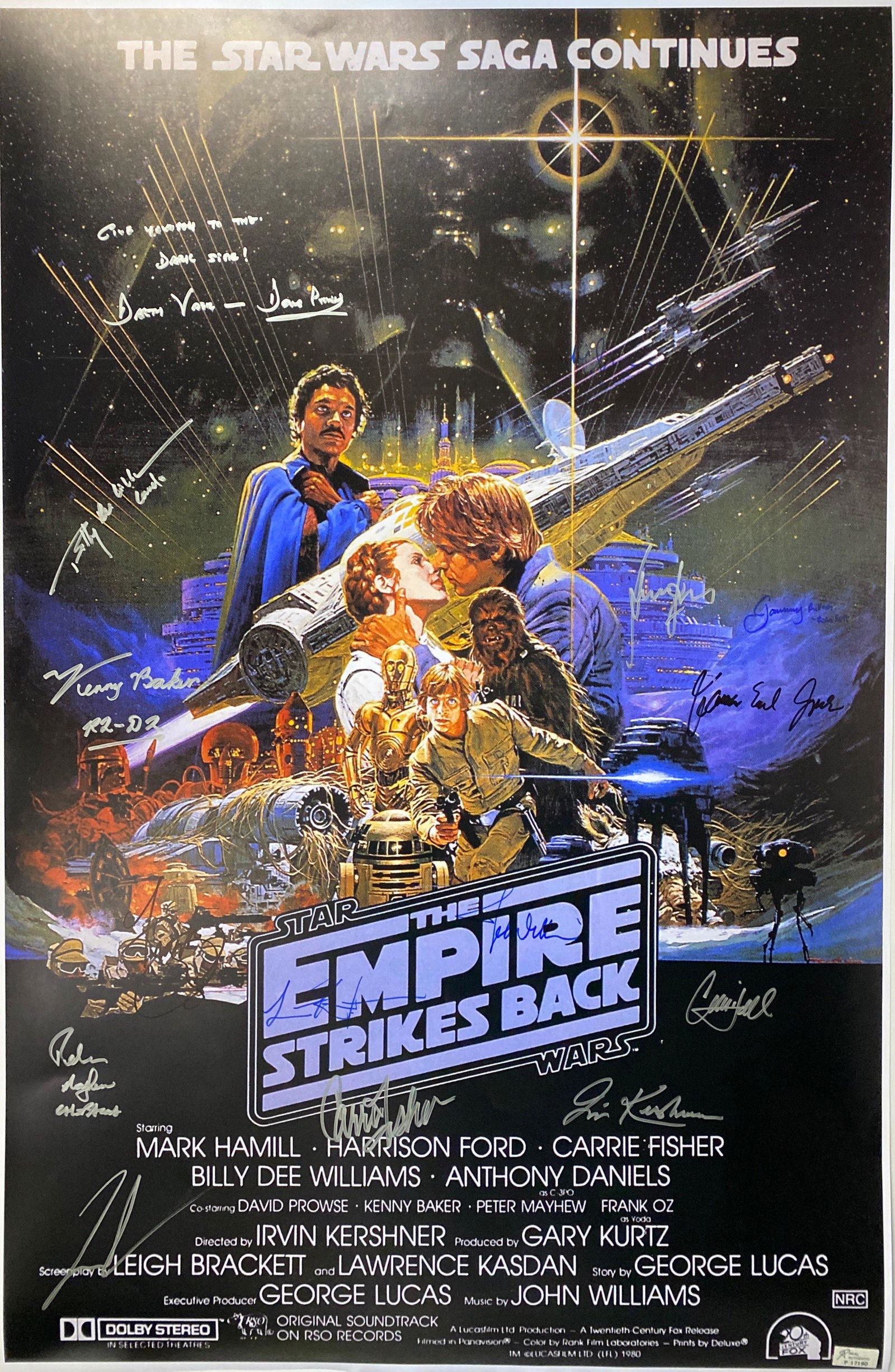 Autograph Signed Star Wars Empire Strikes Back Poster (1 of 1)
