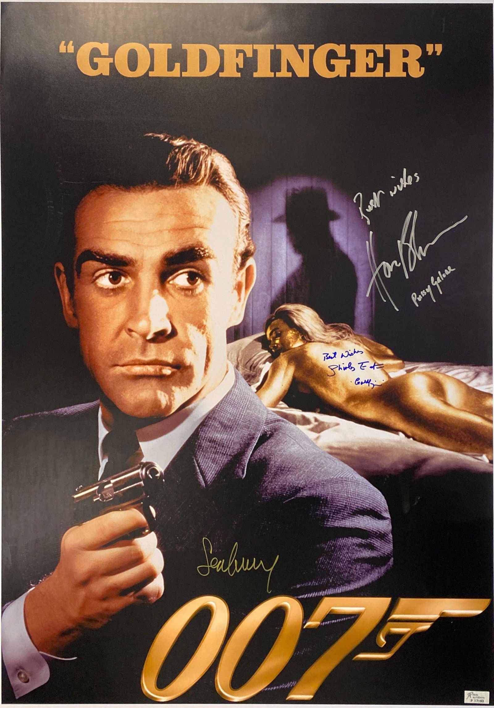 Autograph Signed James Bond 007 Goldfinger Poster (1 of 1)