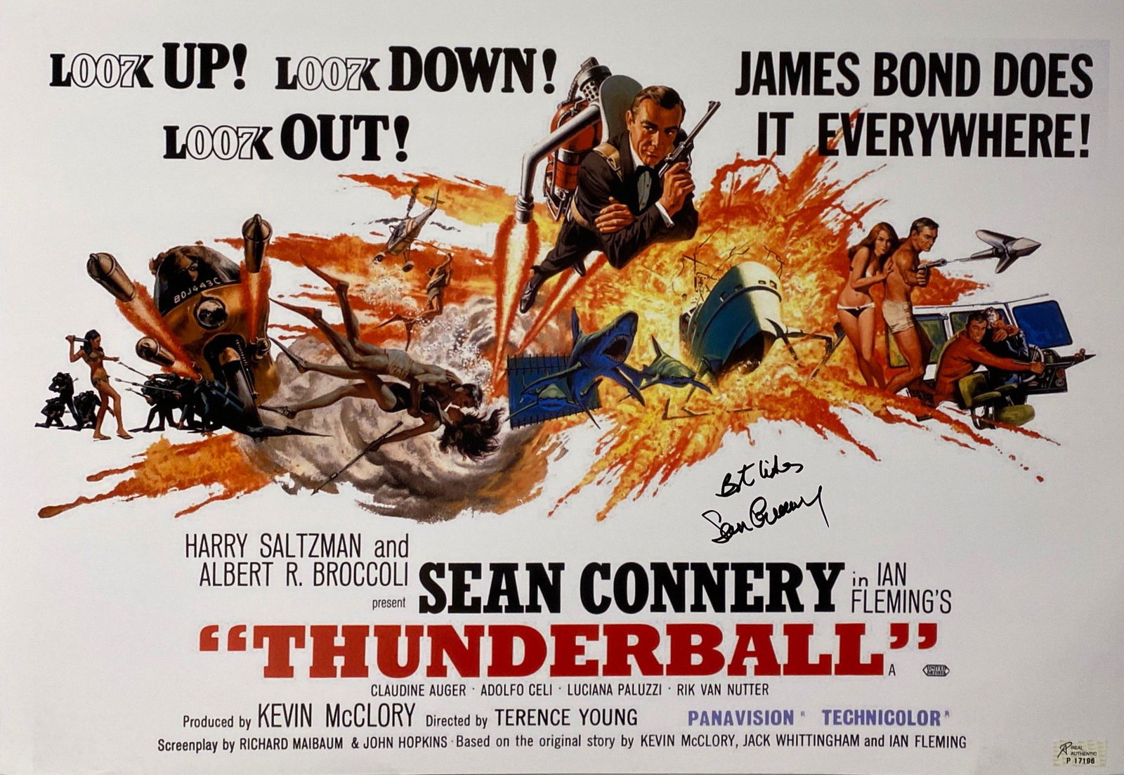 Autograph Signed James Bond 007 Thunderball Poster (1 of 1)