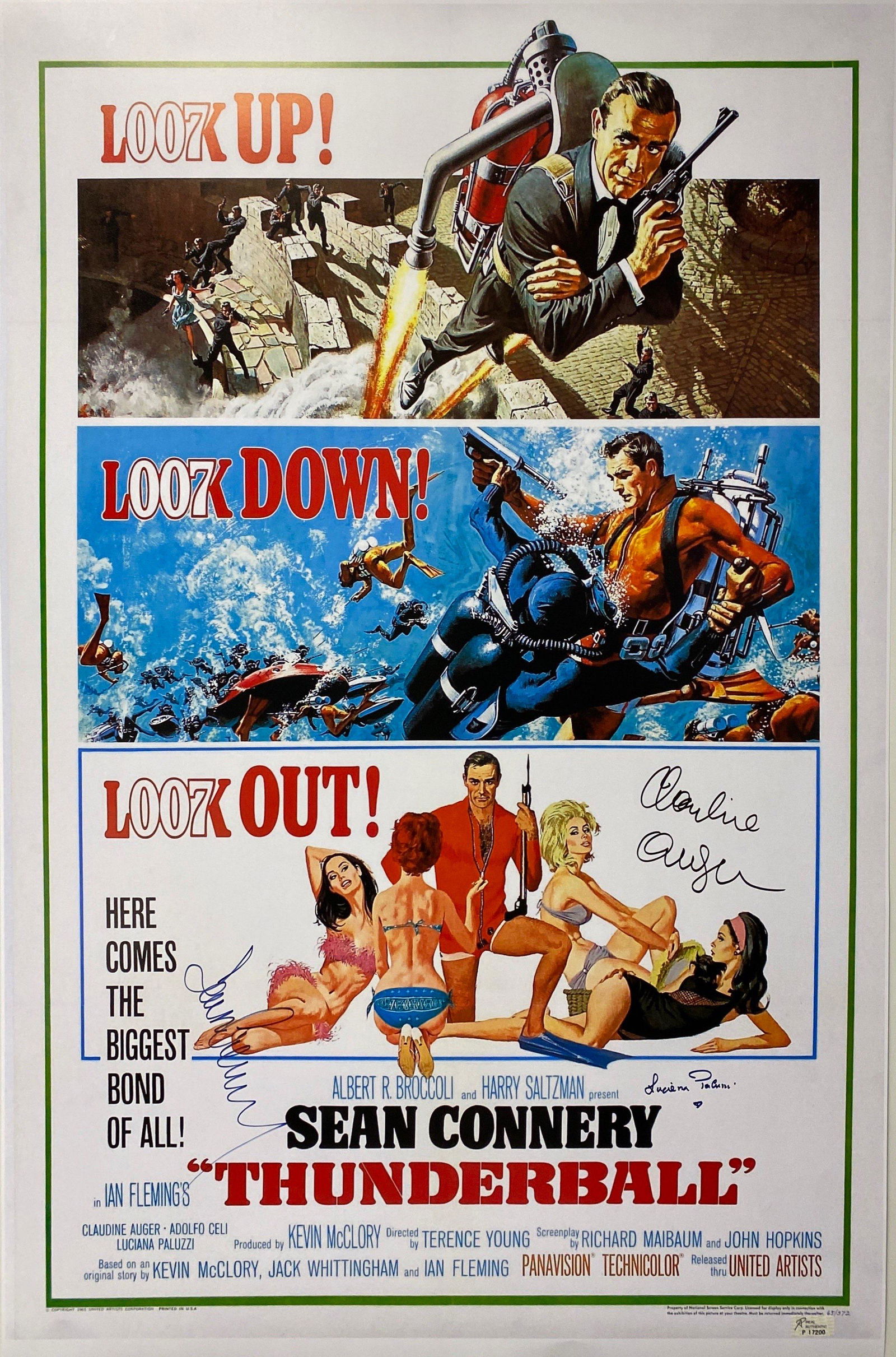 Autograph Signed James Bond 007 Thunderball Poster (1 of 1)