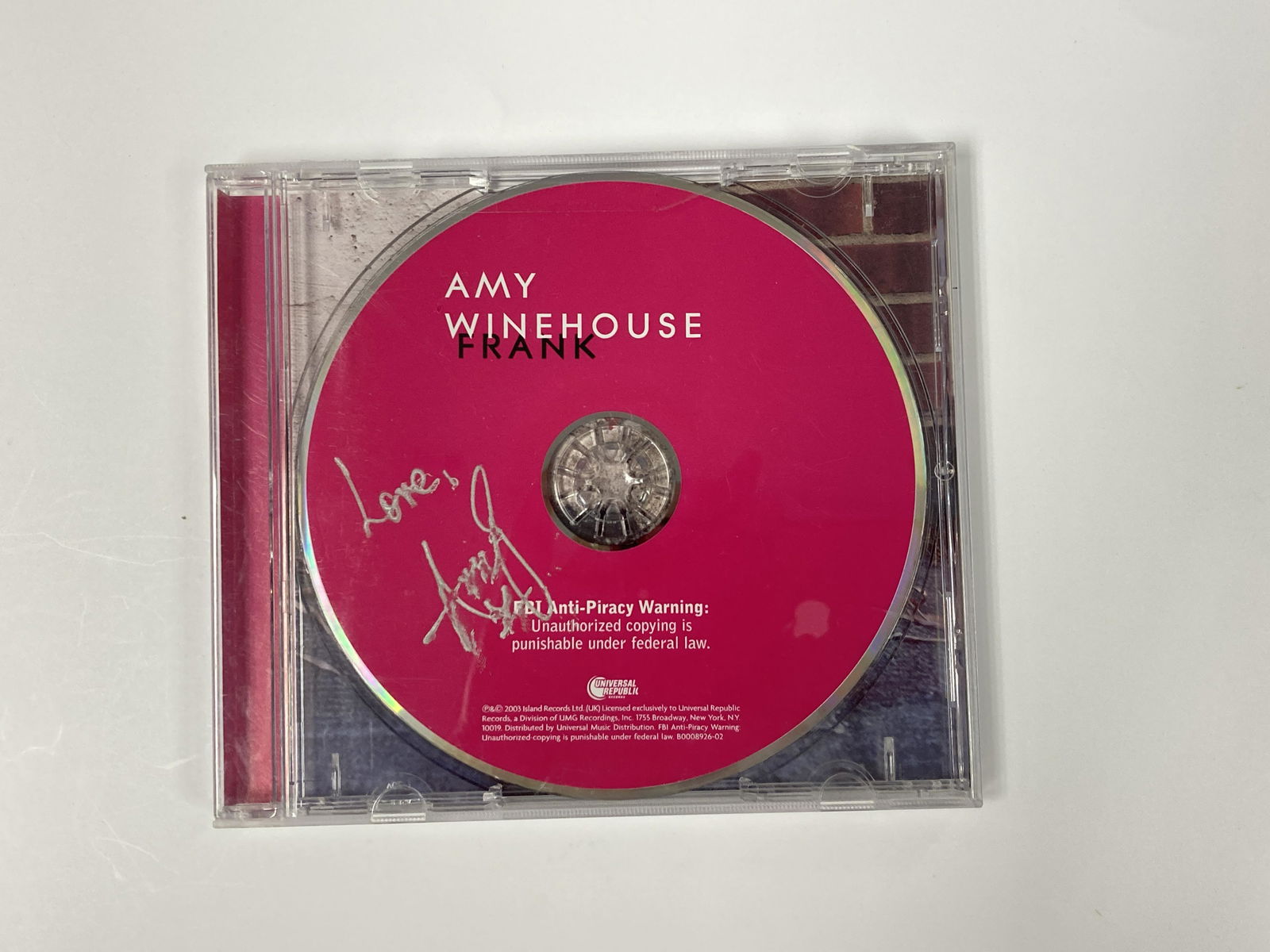 Autograph Signed Amy Winehouse Frank CD No Booklet (1 of 1)