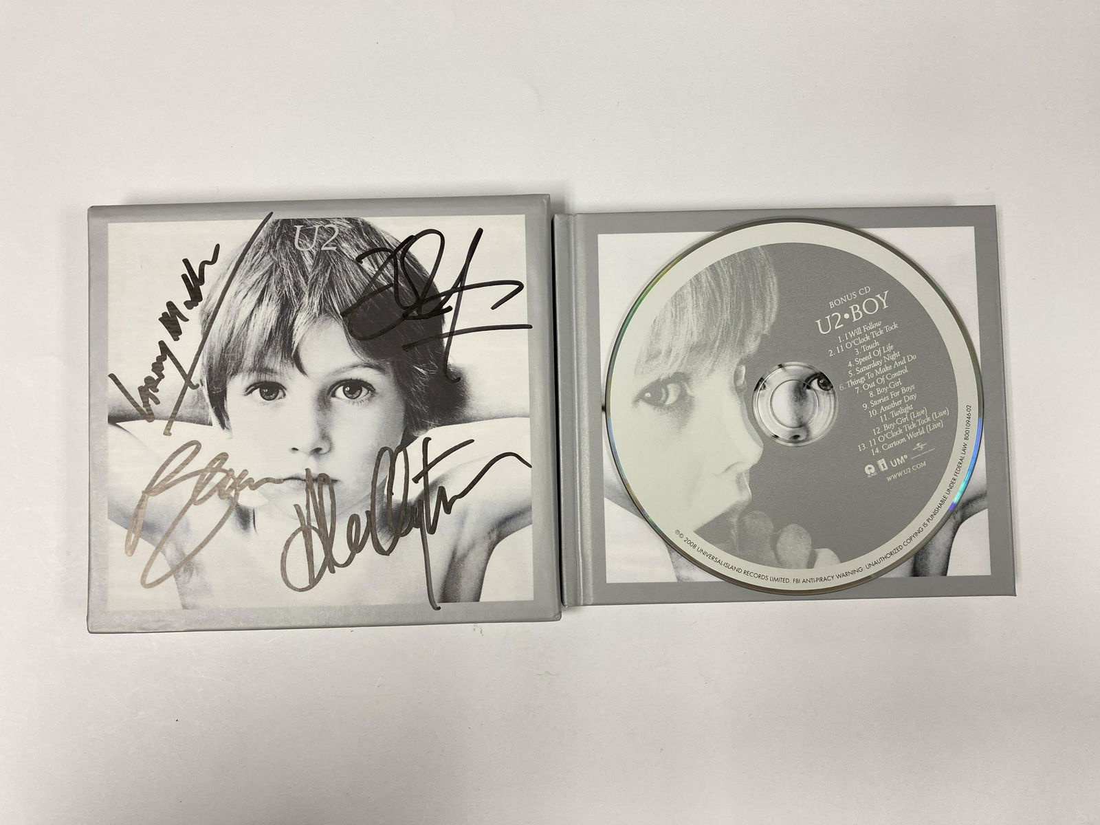 Autograph Signed U2 Boy CD (1 of 1)