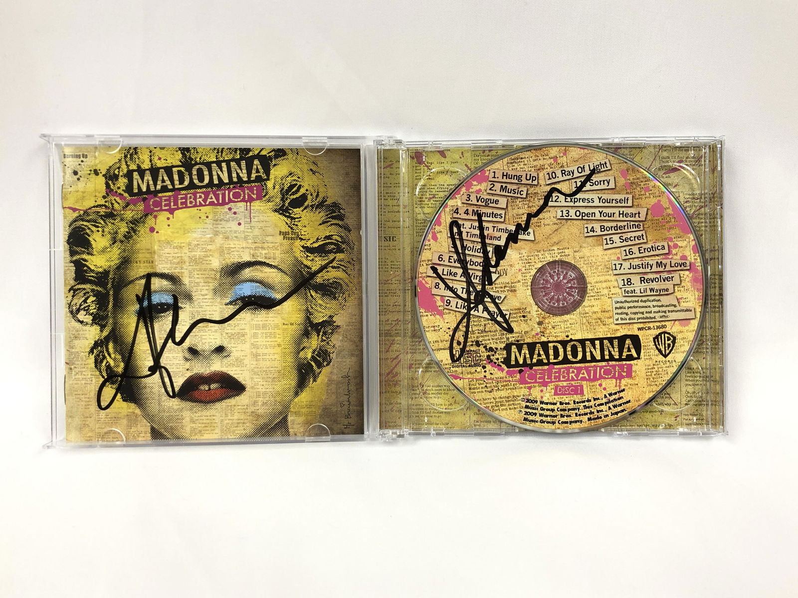 Autograph Signed Madonna Celebration CD (1 of 2)