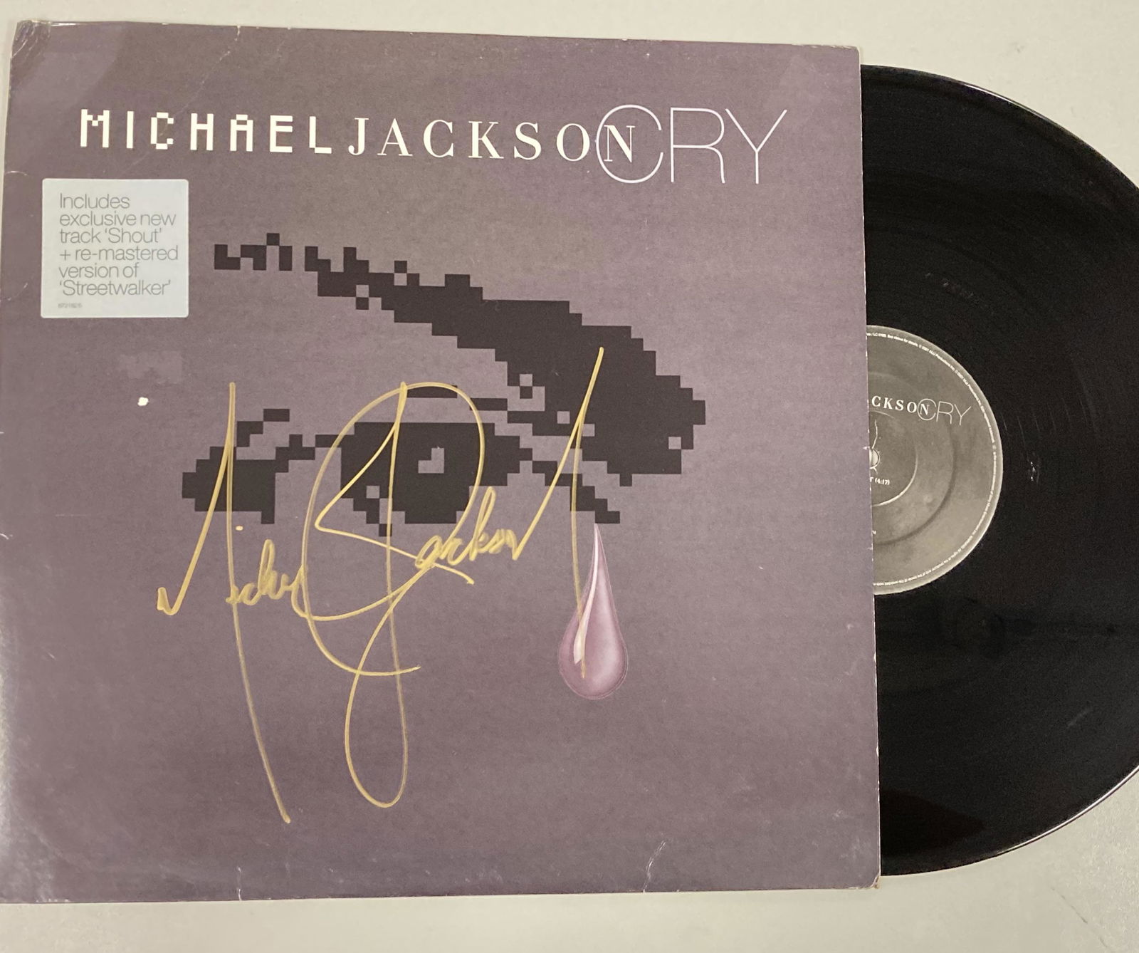 Autograph Signed Michael Jackson Cry Vinyl (1 of 1)