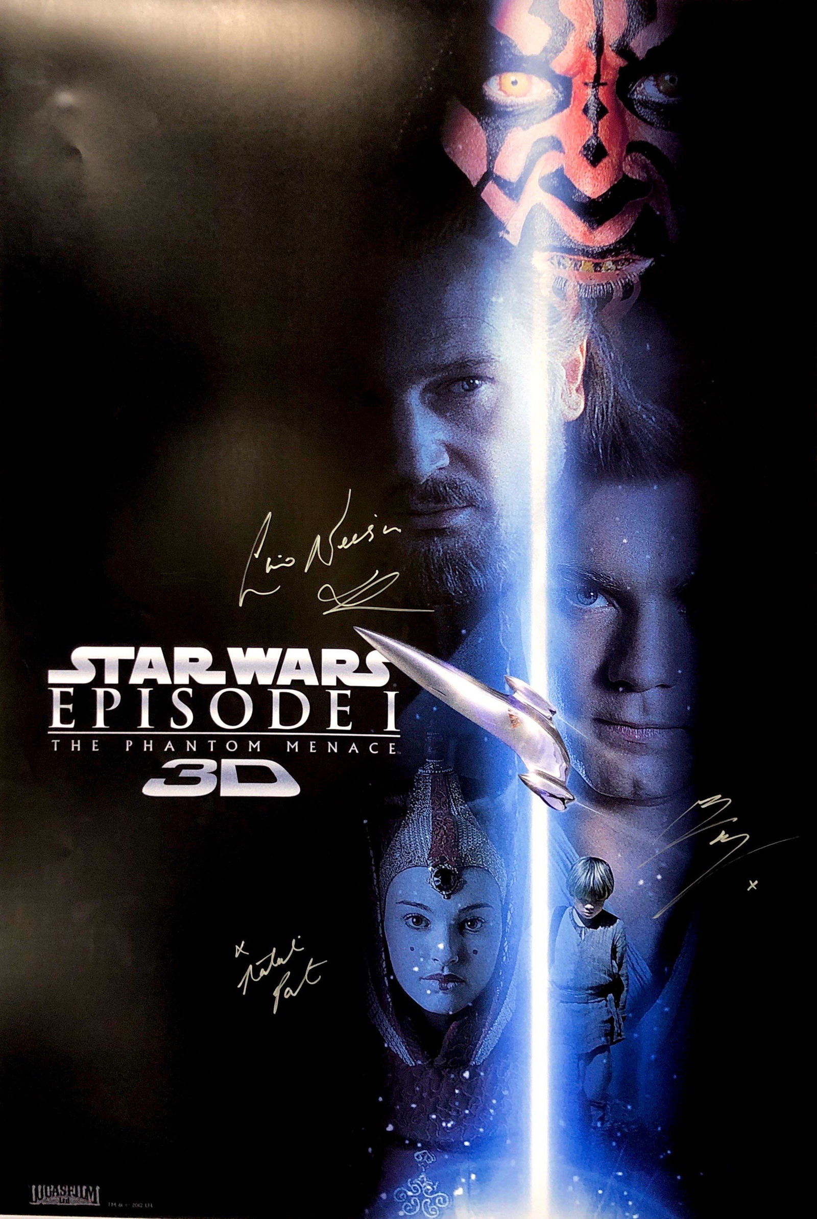 Autograph Signed Star Wars Phantom Menace Poster (1 of 1)