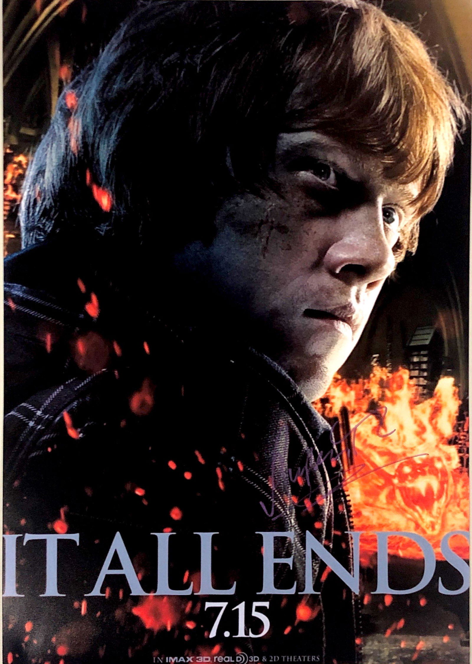 Harry Potter Rupert Grint Autograph Signed Poster (1 of 1)