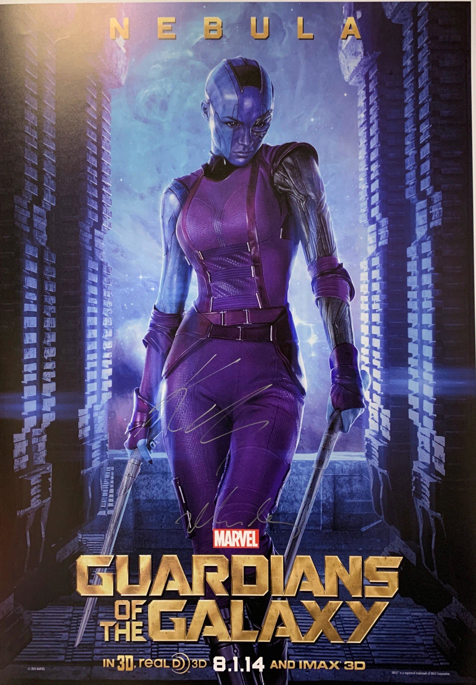 Karen Gillan Autograph Signed Avengers Poster: Category: Autograph CollectiblesAutograph Includes: Karen GillanSize : 18' x 24'Item is in great condition with no damage, unframed and certified.Please review our Terms and Conditions before bidding,