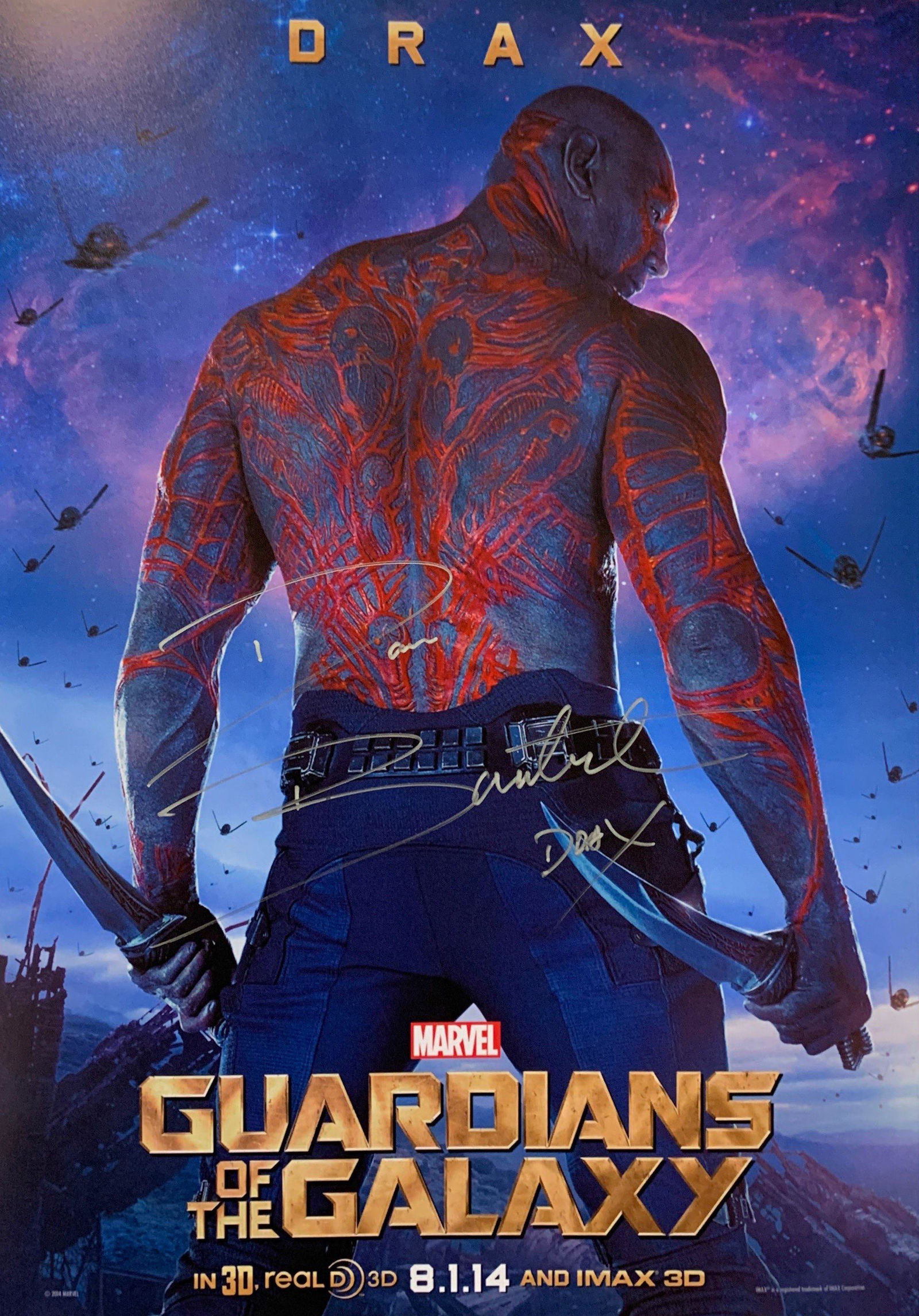 Dave Bautista Autograph Signed Avengers Poster (1 of 1)