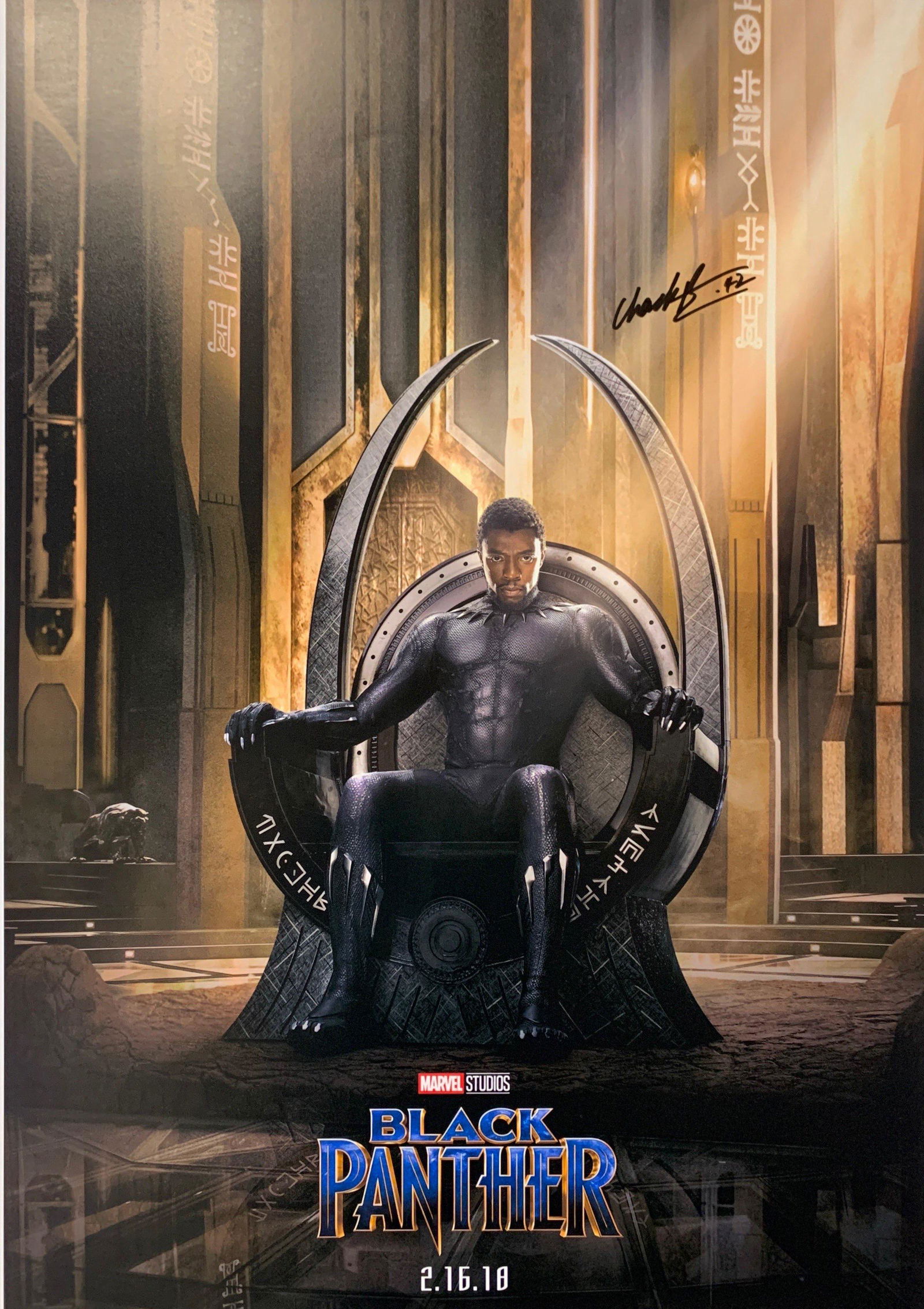 Chadwick Boseman Autograph Signed Black Panther Poster (1 of 1)