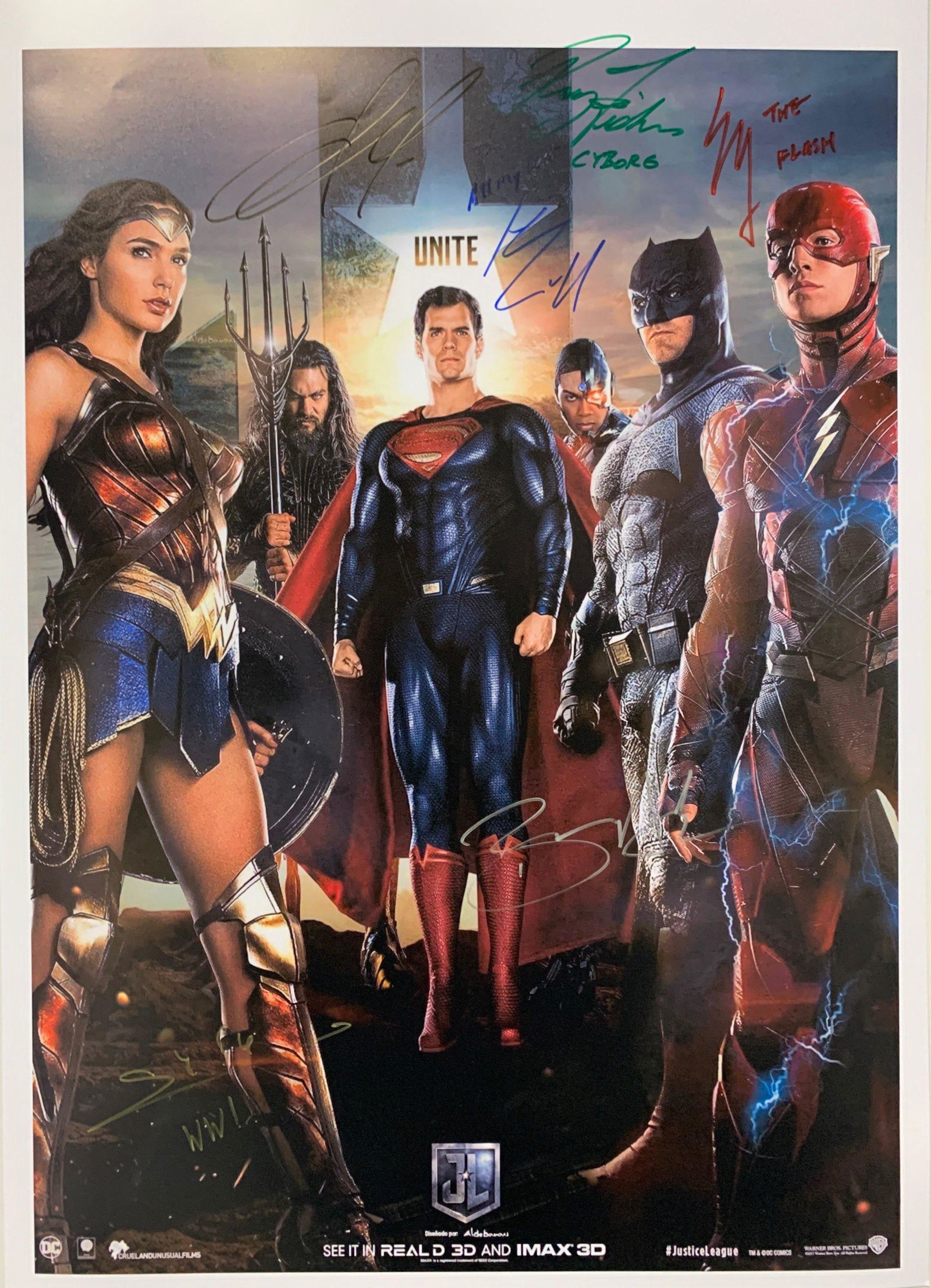 Gal Gadot Autograph Signed Justice League Poster (1 of 1)