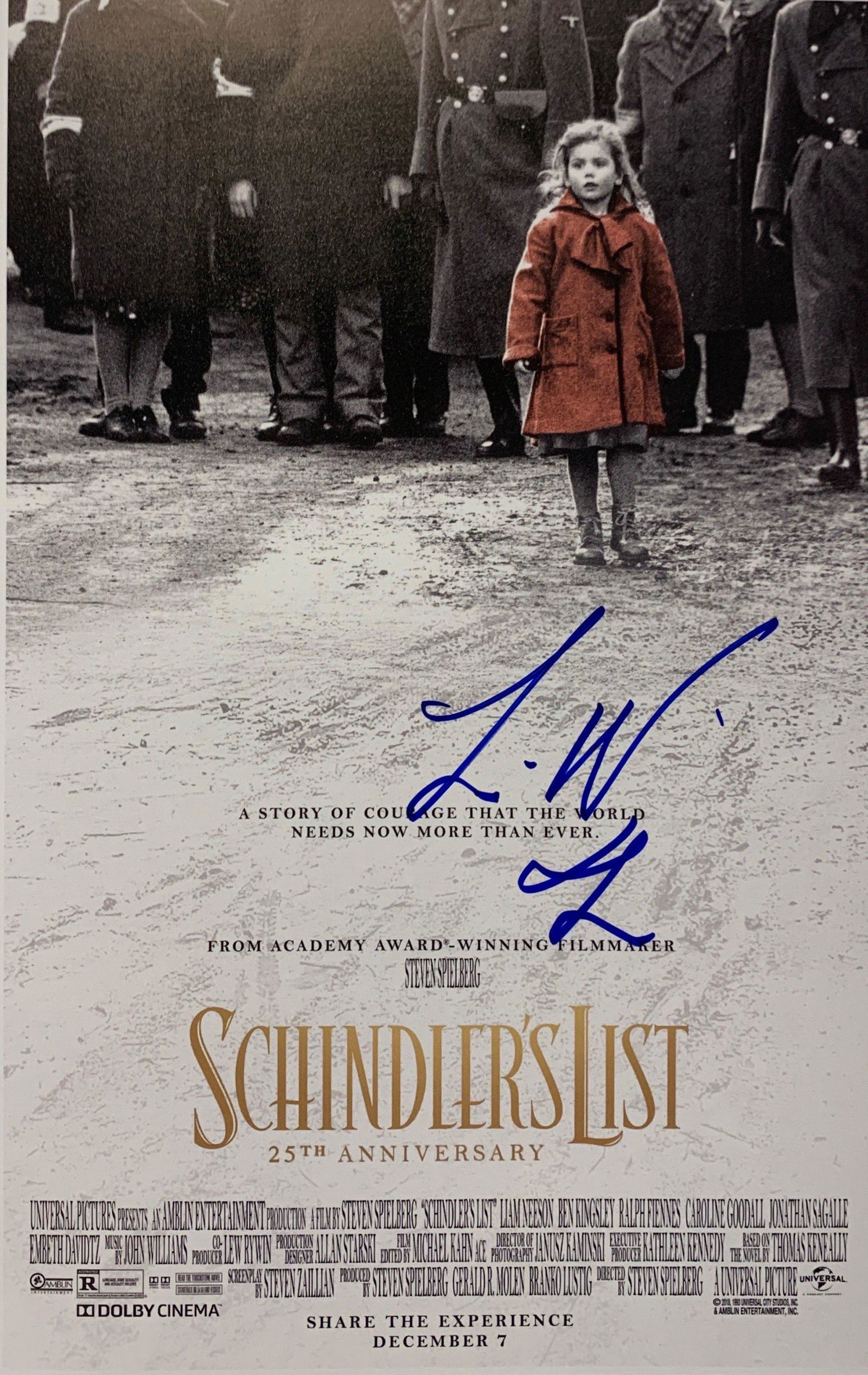 Liam Neeson Autograph Signed Schindler's List Poster (1 of 1)