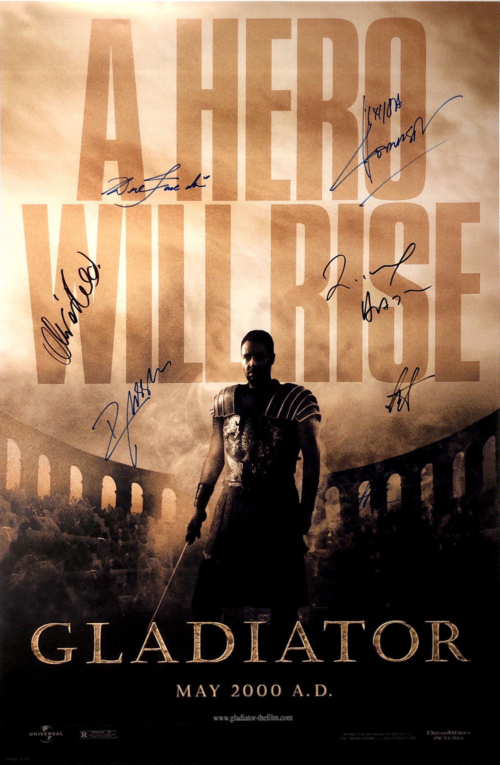 Autograph Signed Gladiator Poster (1 of 1)