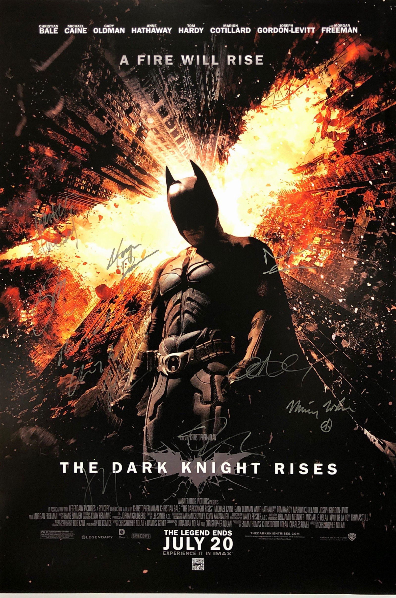 Signed Batman Dark Knight Rises Poster Christian Bale (1 of 1)