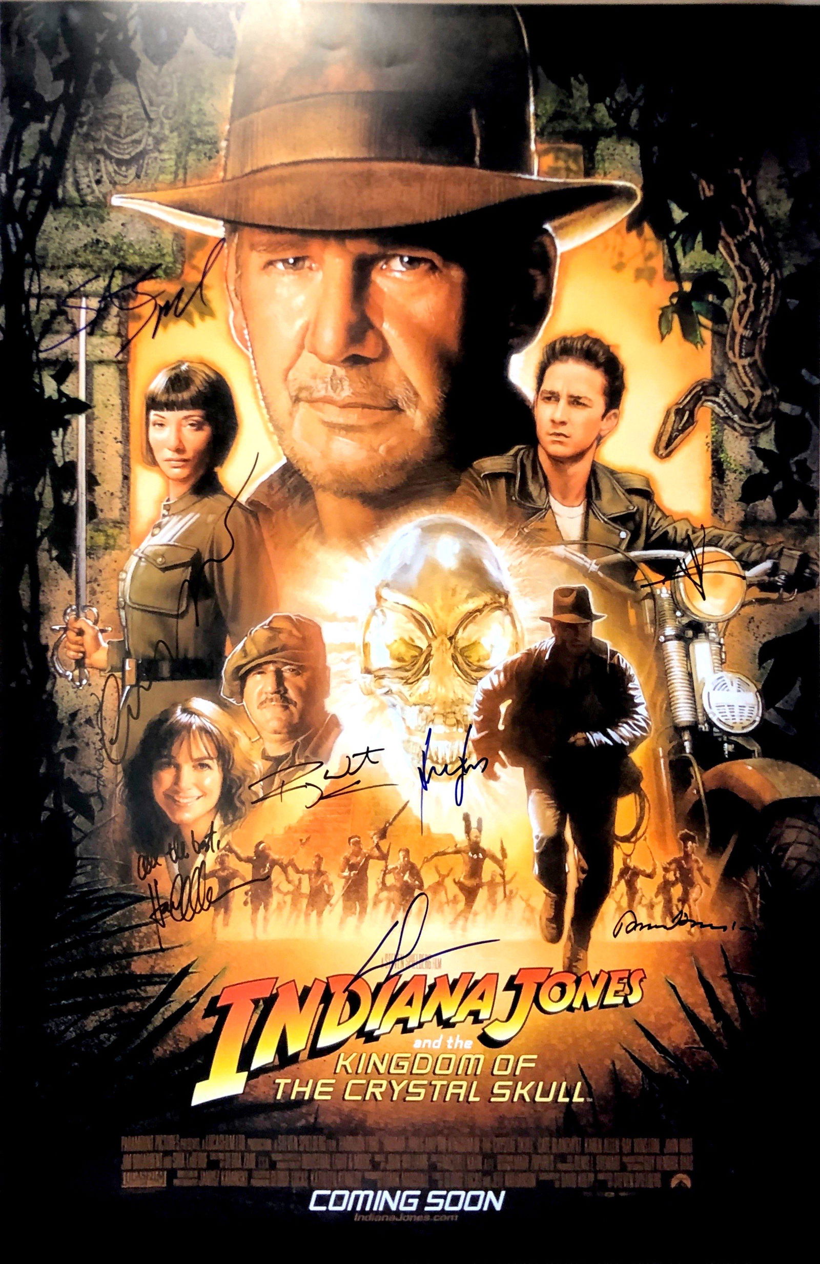 Autograph Signed Indiana Jones Crystal Skull Poster (1 of 1)