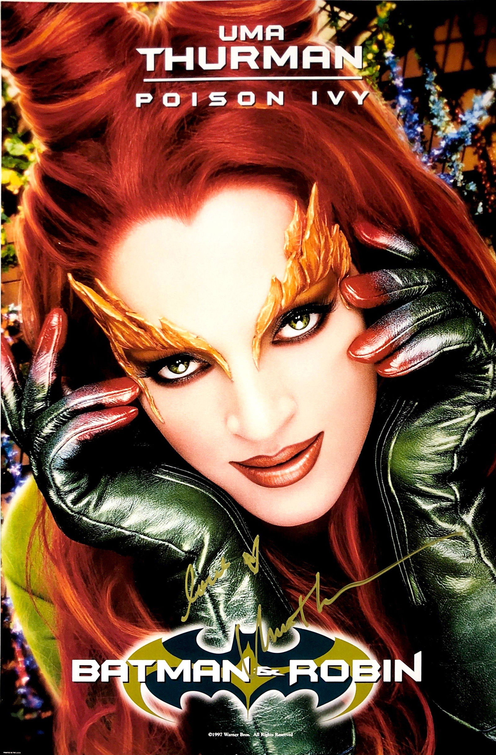 Autograph Signed Batman Robin Uma Thurman Poster (1 of 1)