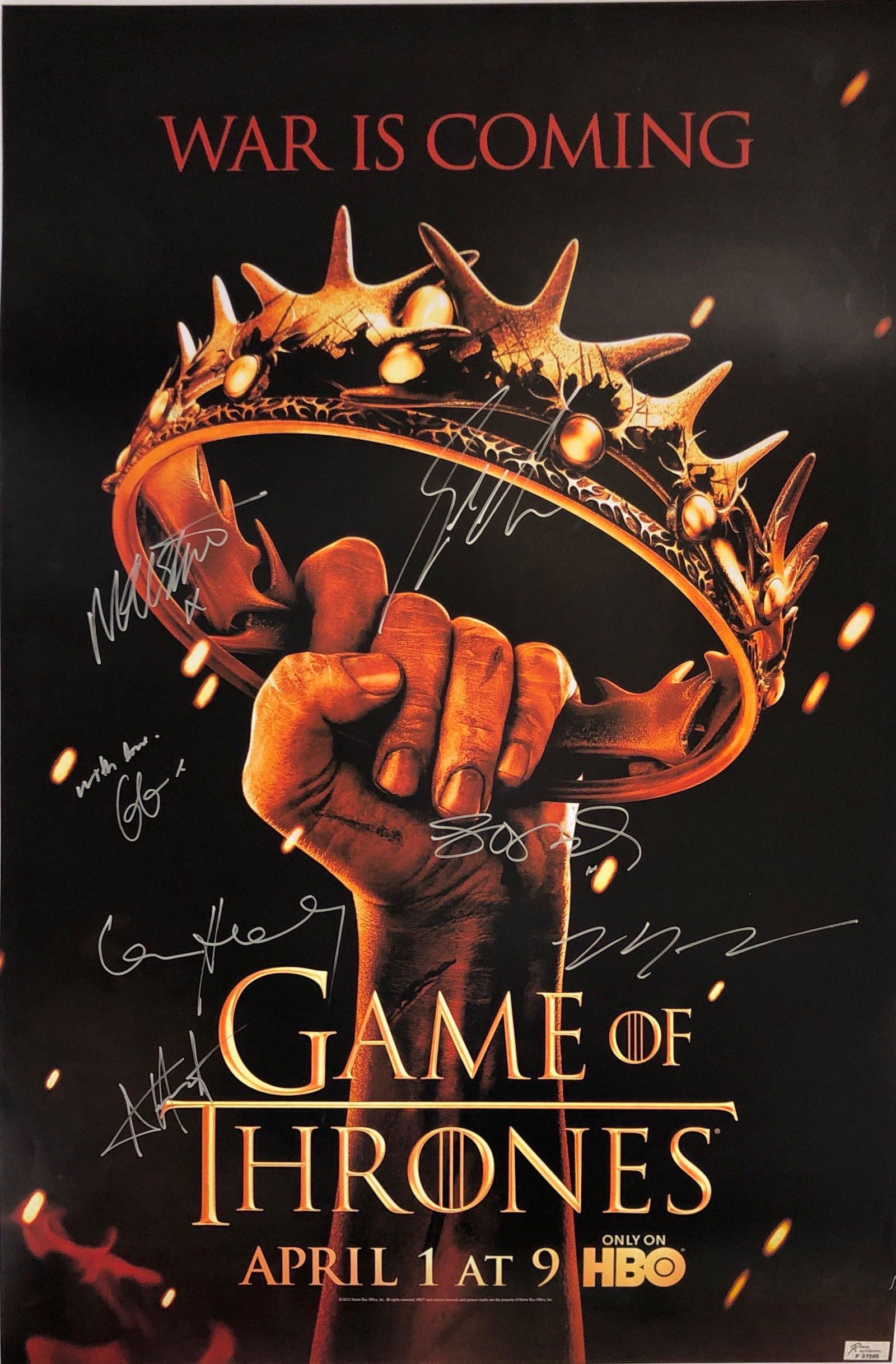 Game of Thornes Kit Harington Signed Poster (1 of 1)