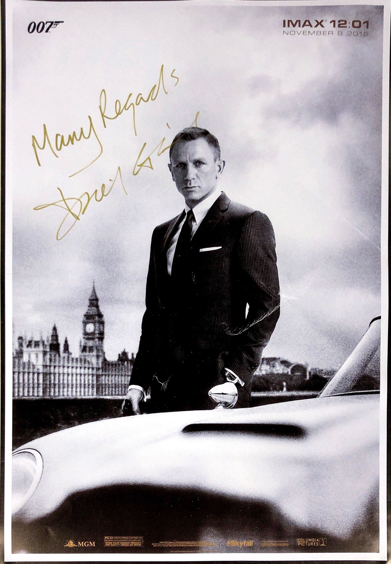 Daniel Craig Autograph Signed James Bond 007 Poster (1 of 1)
