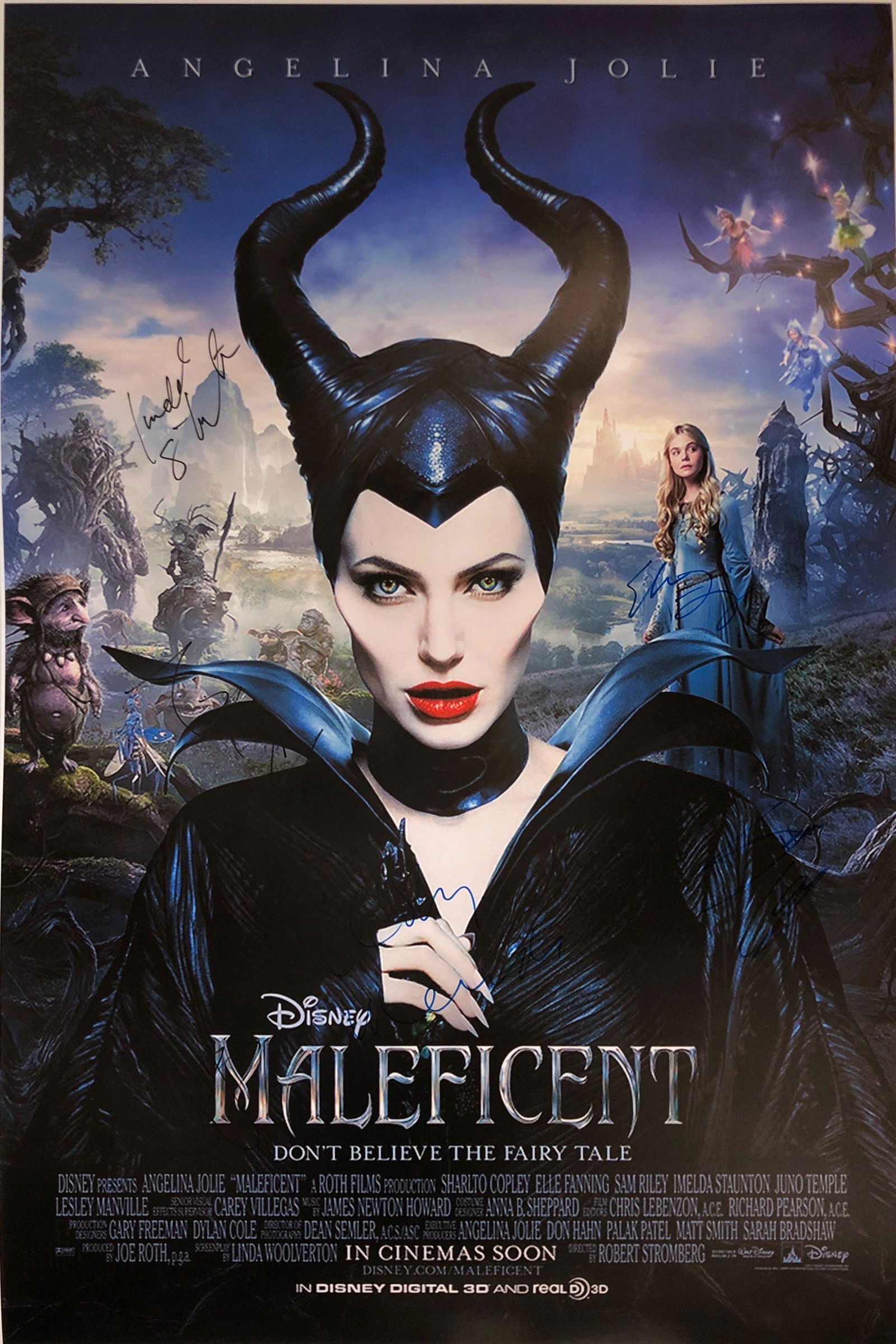 Angelina Jolie Autograph Signed Maleficent Poster (1 of 1)