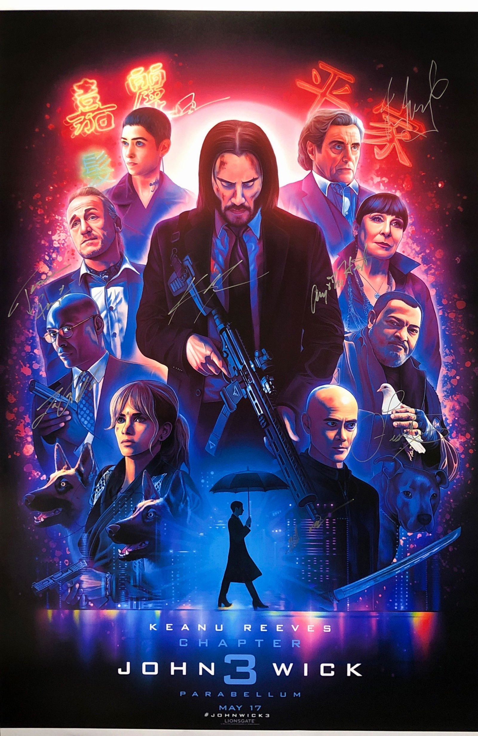 John Wick 3 Poster Keanu Reeves Autographed Signed (1 of 1)