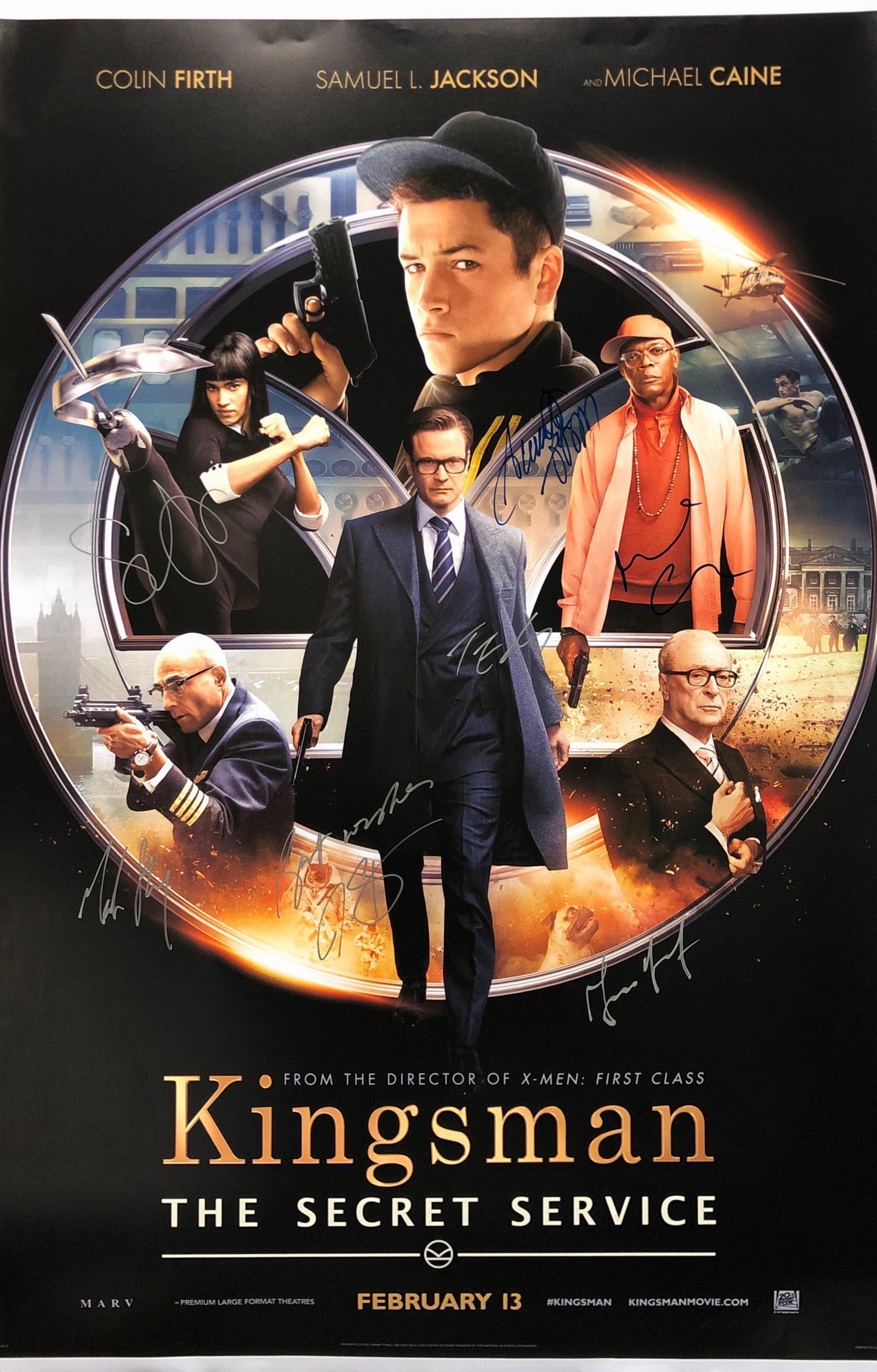Kingsman 1Poster Colin Firth Taron Egerton Autographed (1 of 1)