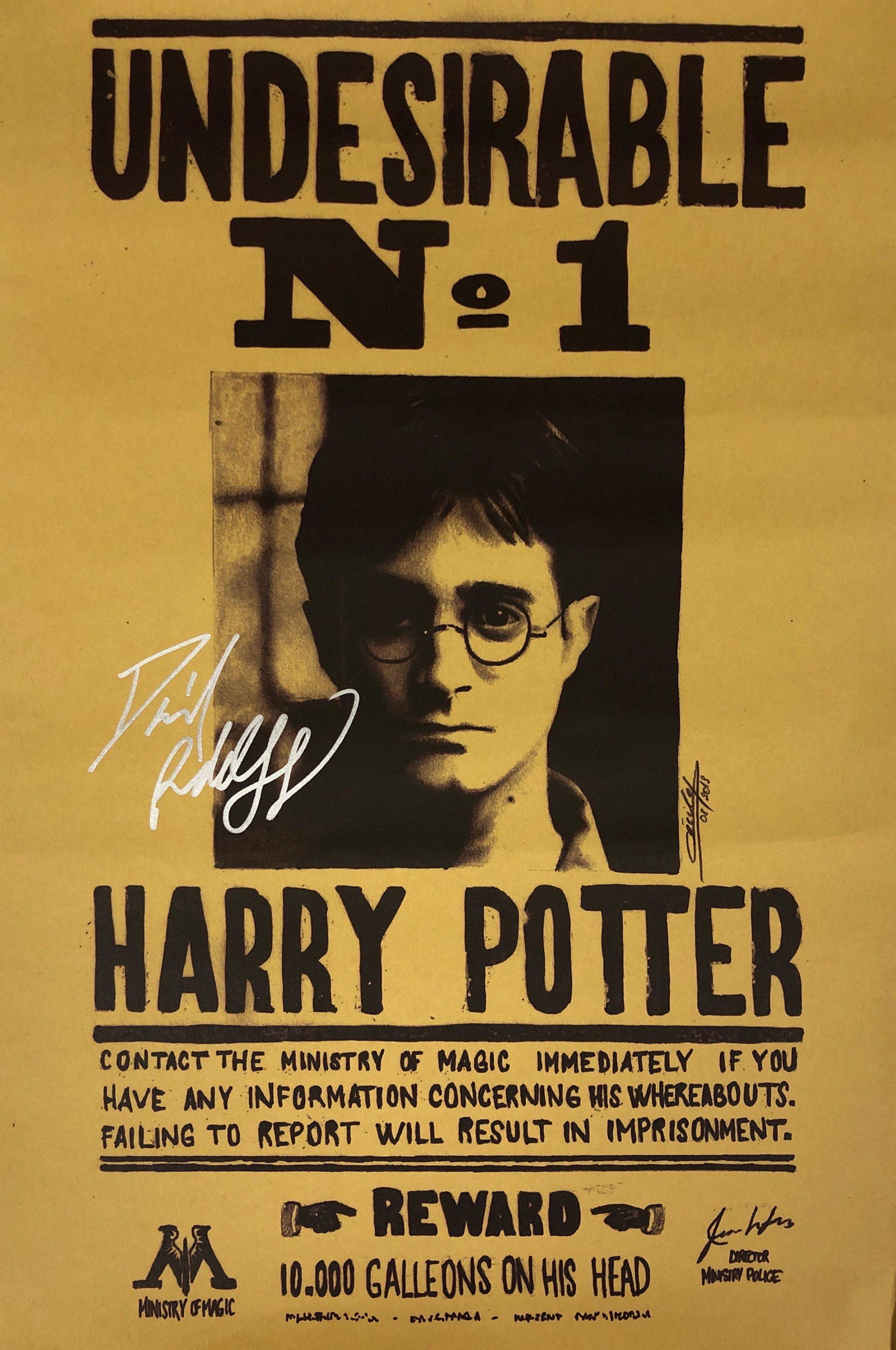 Harry Potter Daniel Radcliffe Poster Signed (1 of 1)
