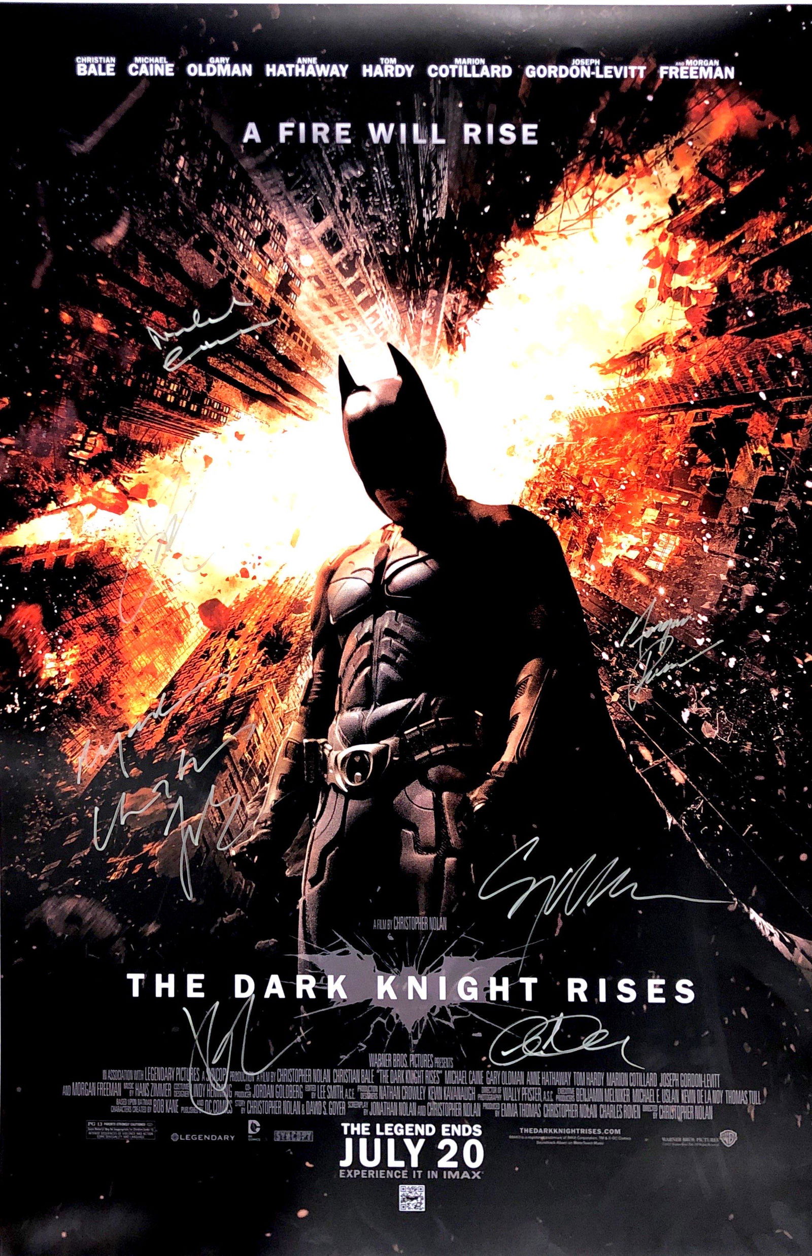 Autograph Signed Batman Dark Knight Rises Poster (1 of 1)