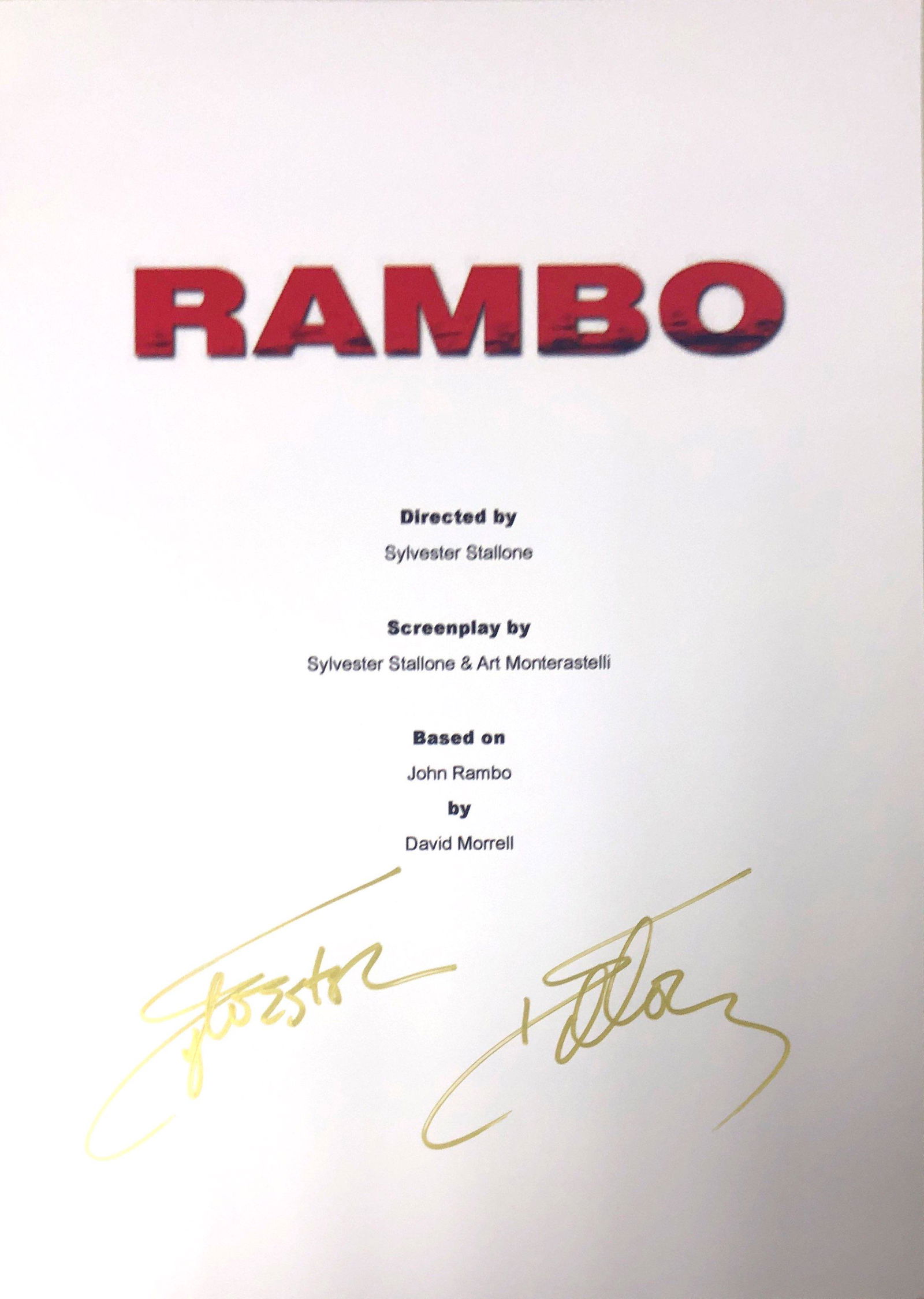 Autograph Signed Rambo Script Cover (1 of 1)