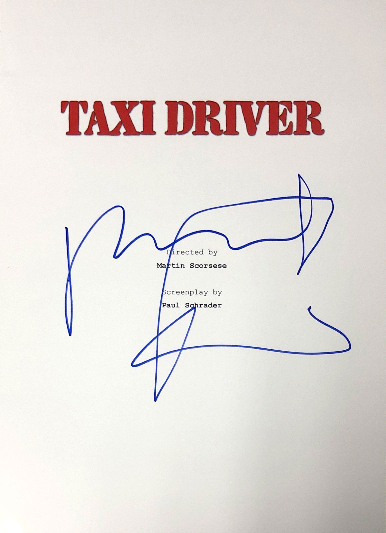 Autograph Signed Taxi Driver Script Cover (1 of 1)