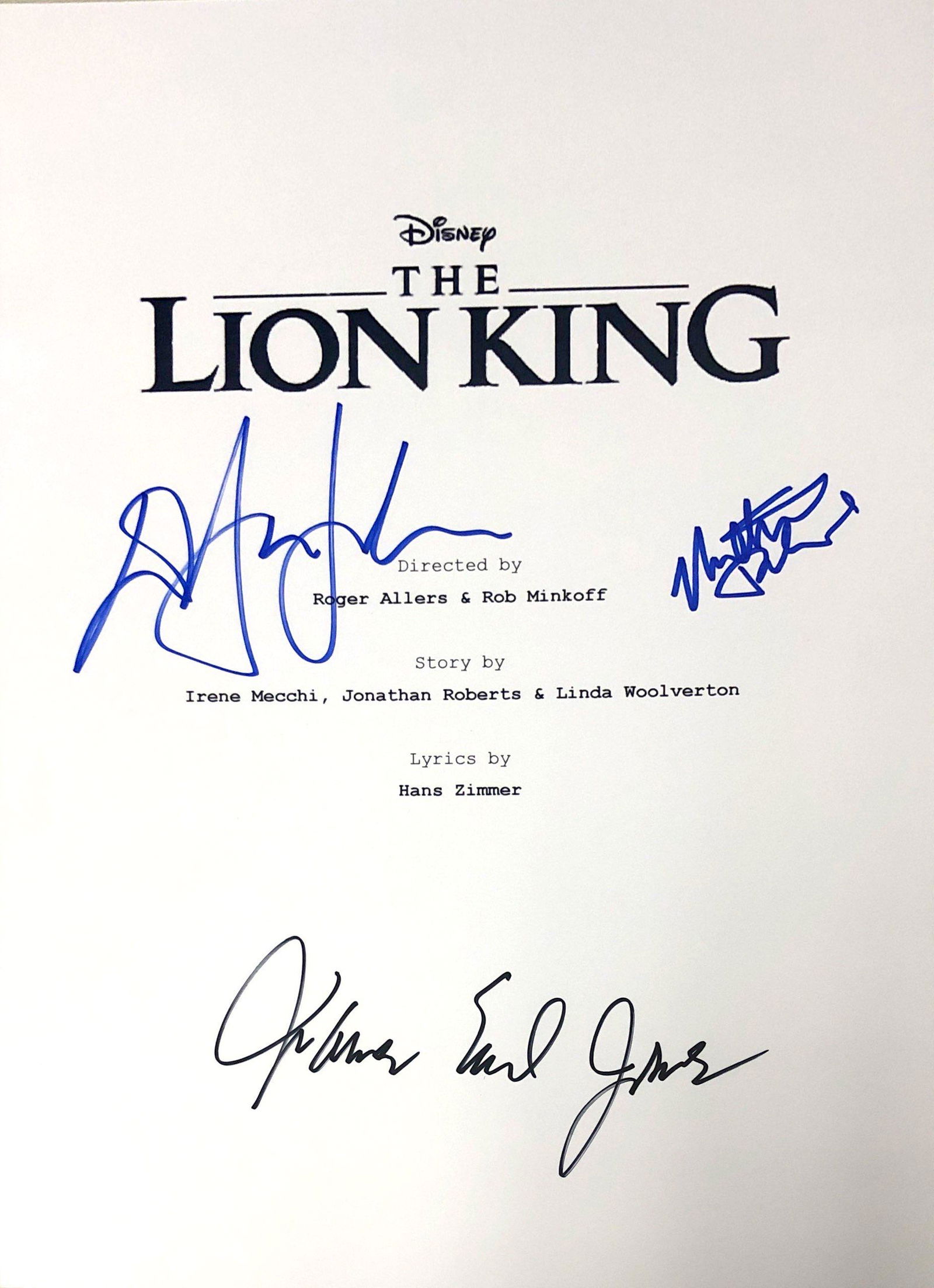 Autograph Signed Lion King Script Cover (1 of 1)