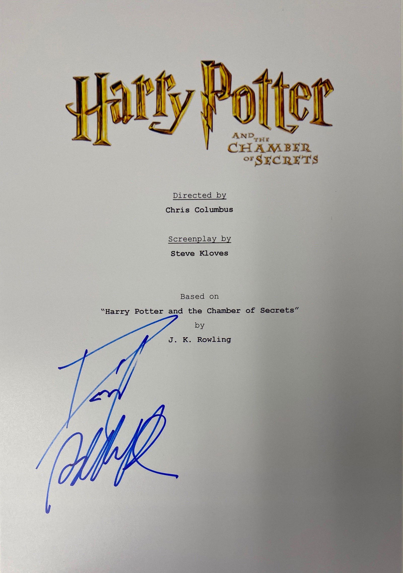 Autograph Signed Harry Potter Chamber of Secrets Script (1 of 1)