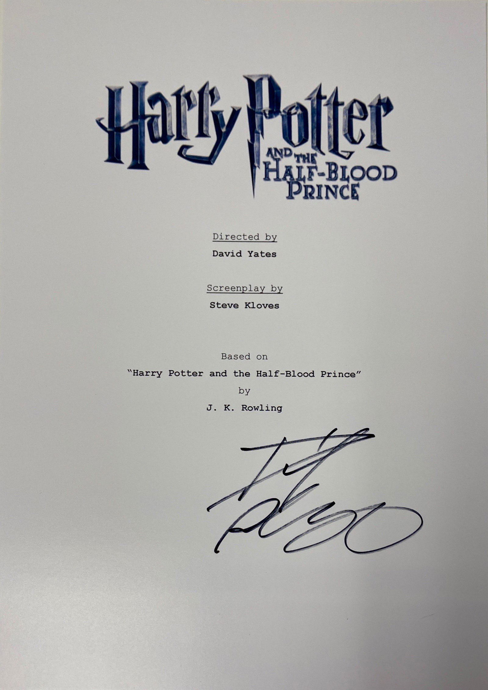 Autograph Signed Harry Potter Half Blood Prince Script (1 of 1)