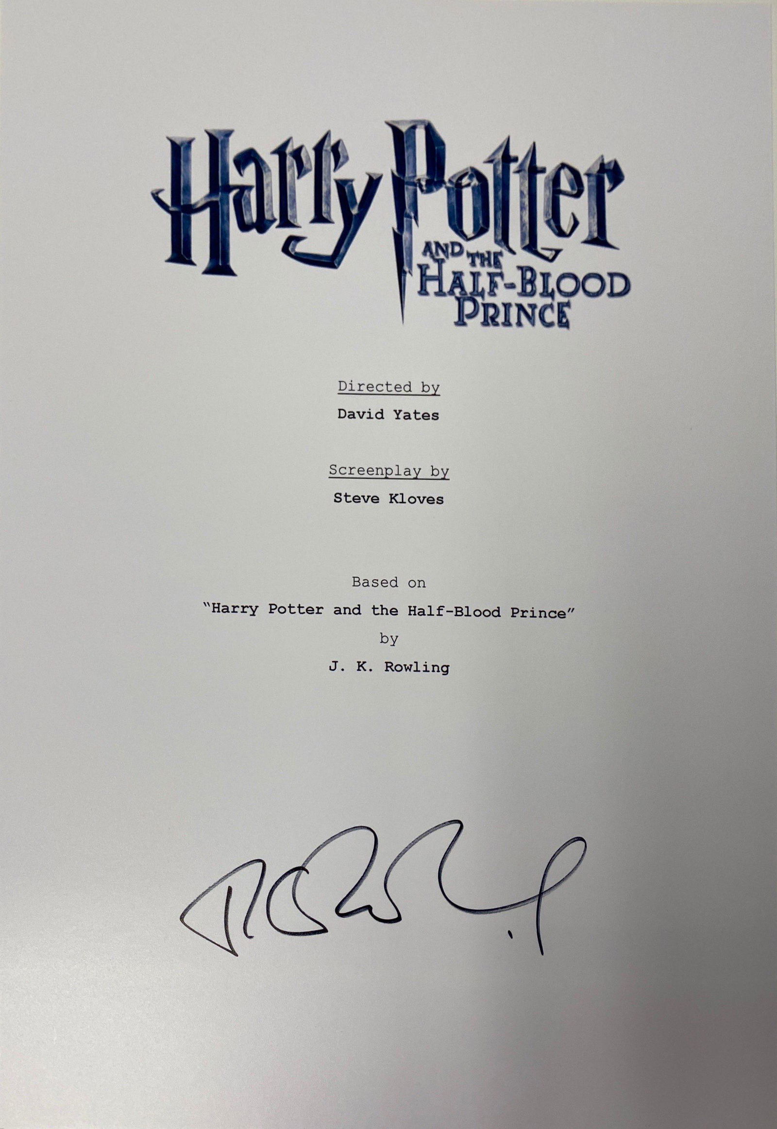 Autograph Signed Harry Potter Half Blood Prince Script (1 of 1)