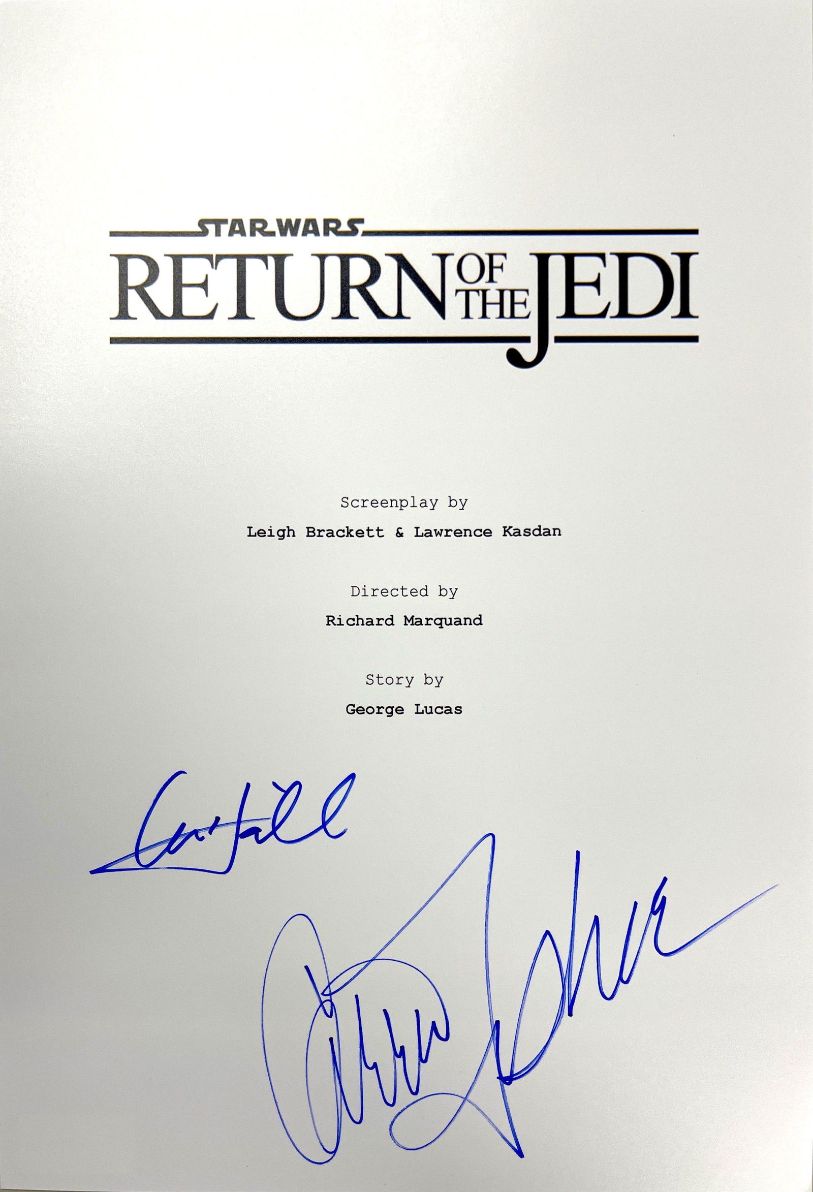 Autograph Signed Star Wars Return of the Jedi Script (1 of 1)