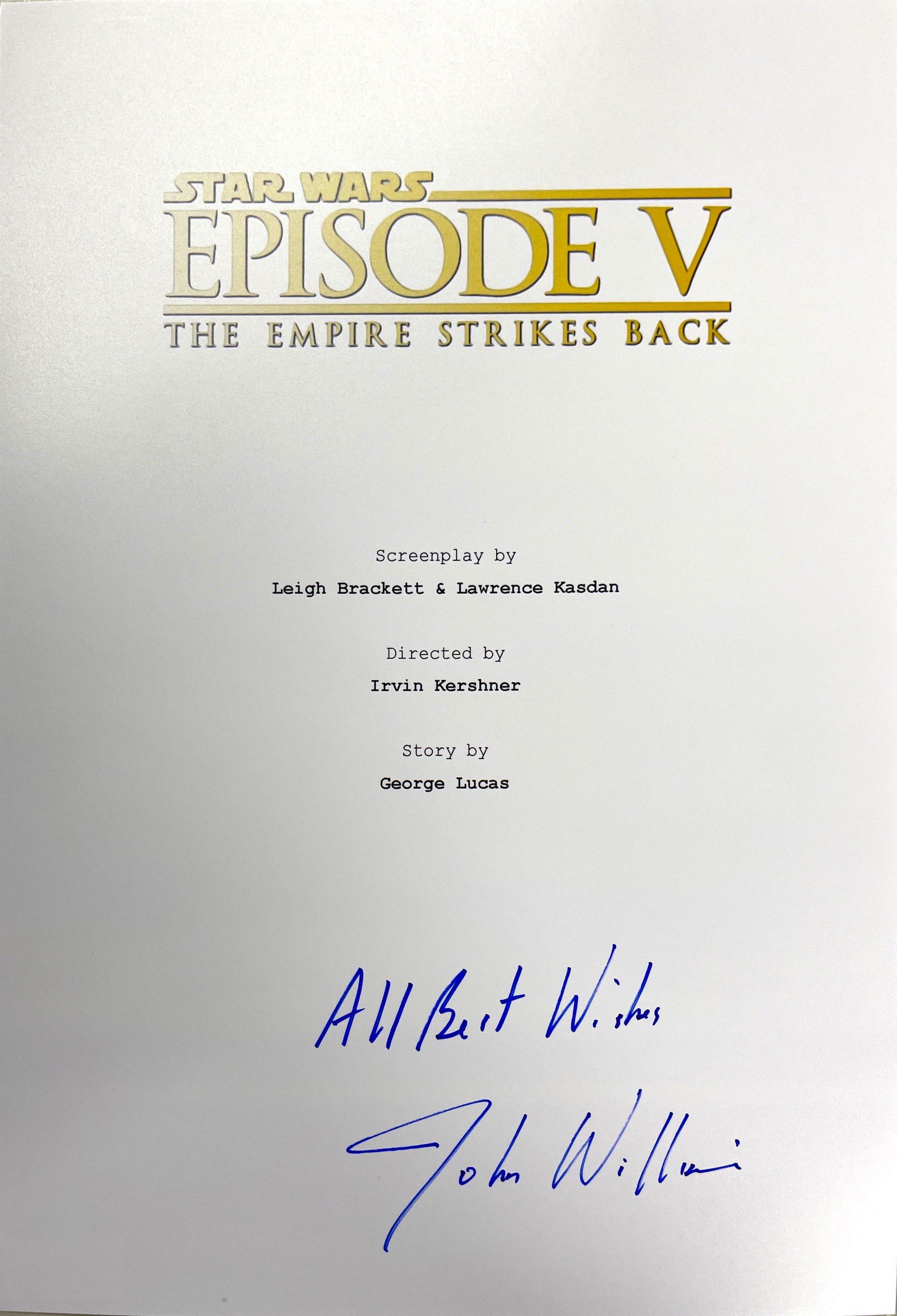 Autograph Signed Star Wars Empire Strikes Back Script (1 of 1)