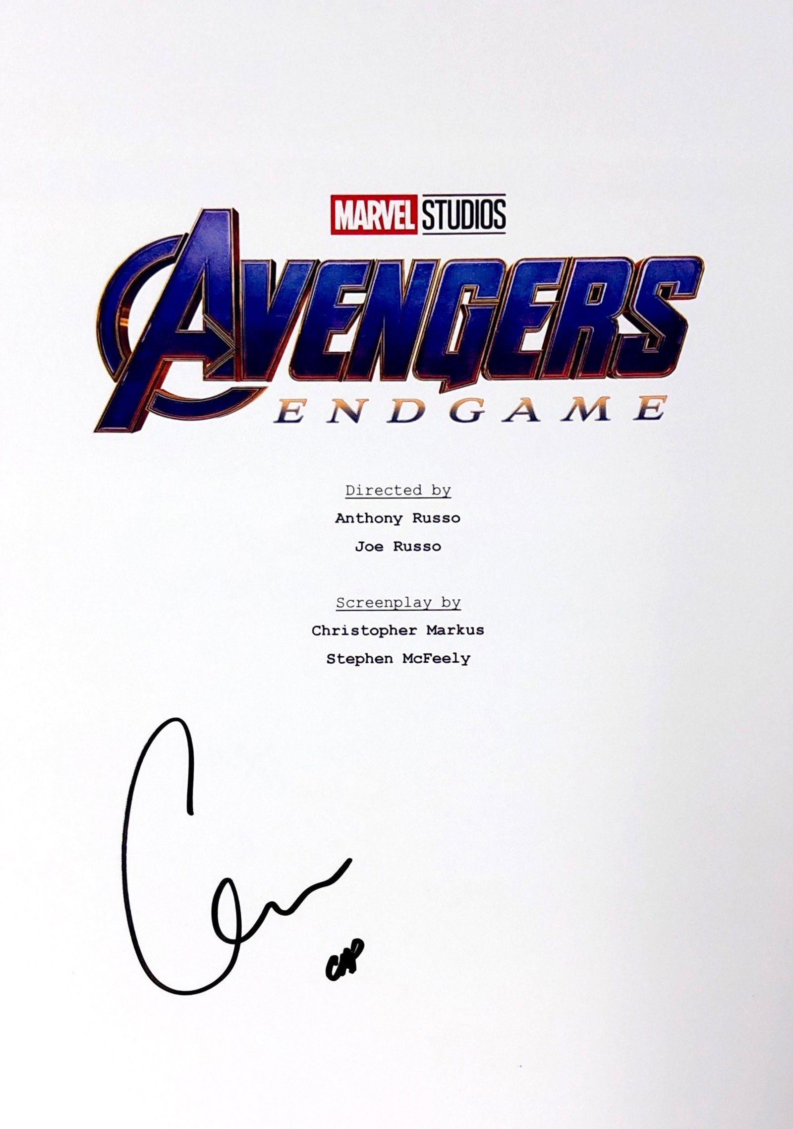 Chris Evans Autograph Signed Avengers Endgame Script (1 of 1)