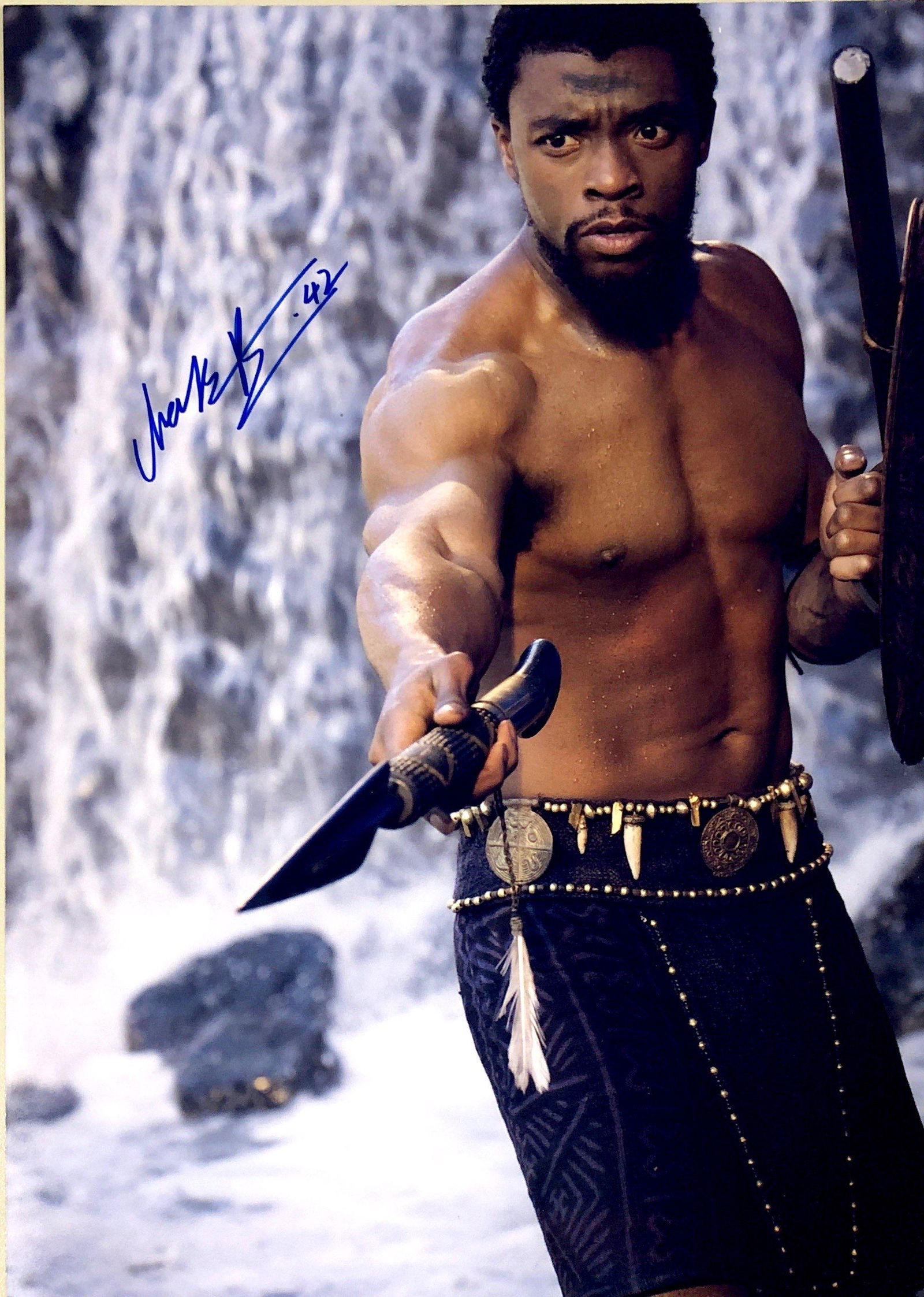 Chadwick Boseman Autograph Signed Black Panther Photo (1 of 1)