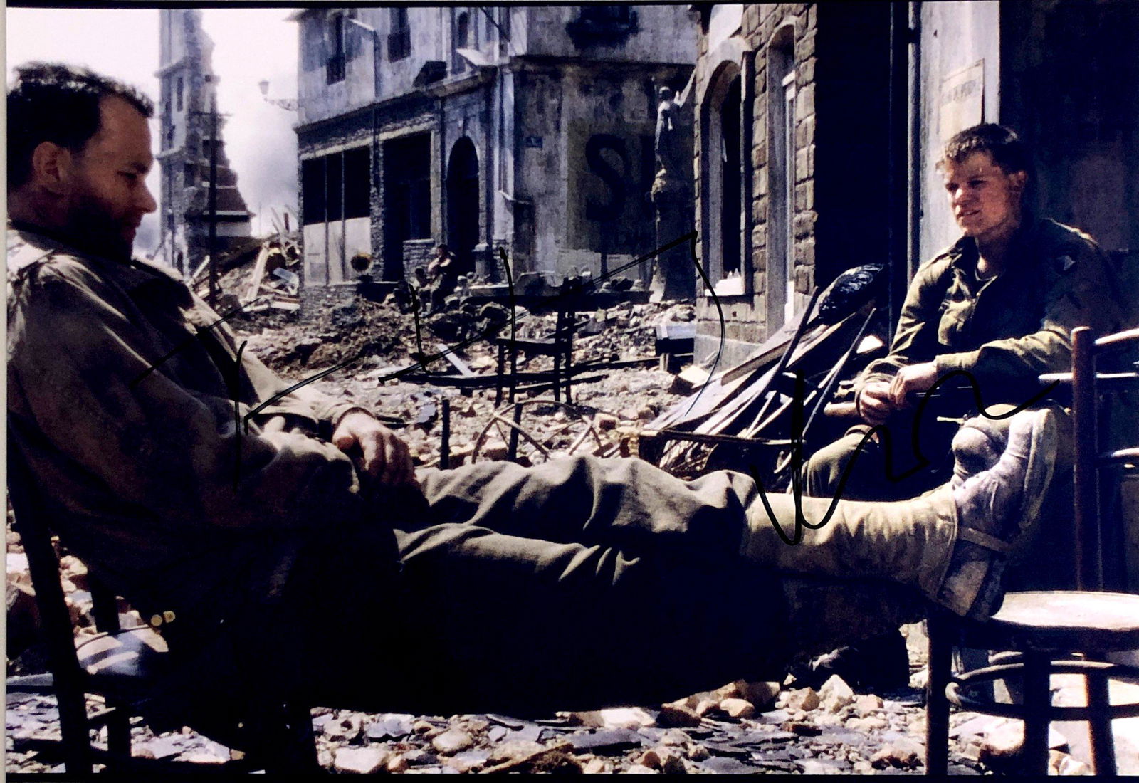 Matt Damon Tom Hanks Autograph Signed Saving Pirate (1 of 1)