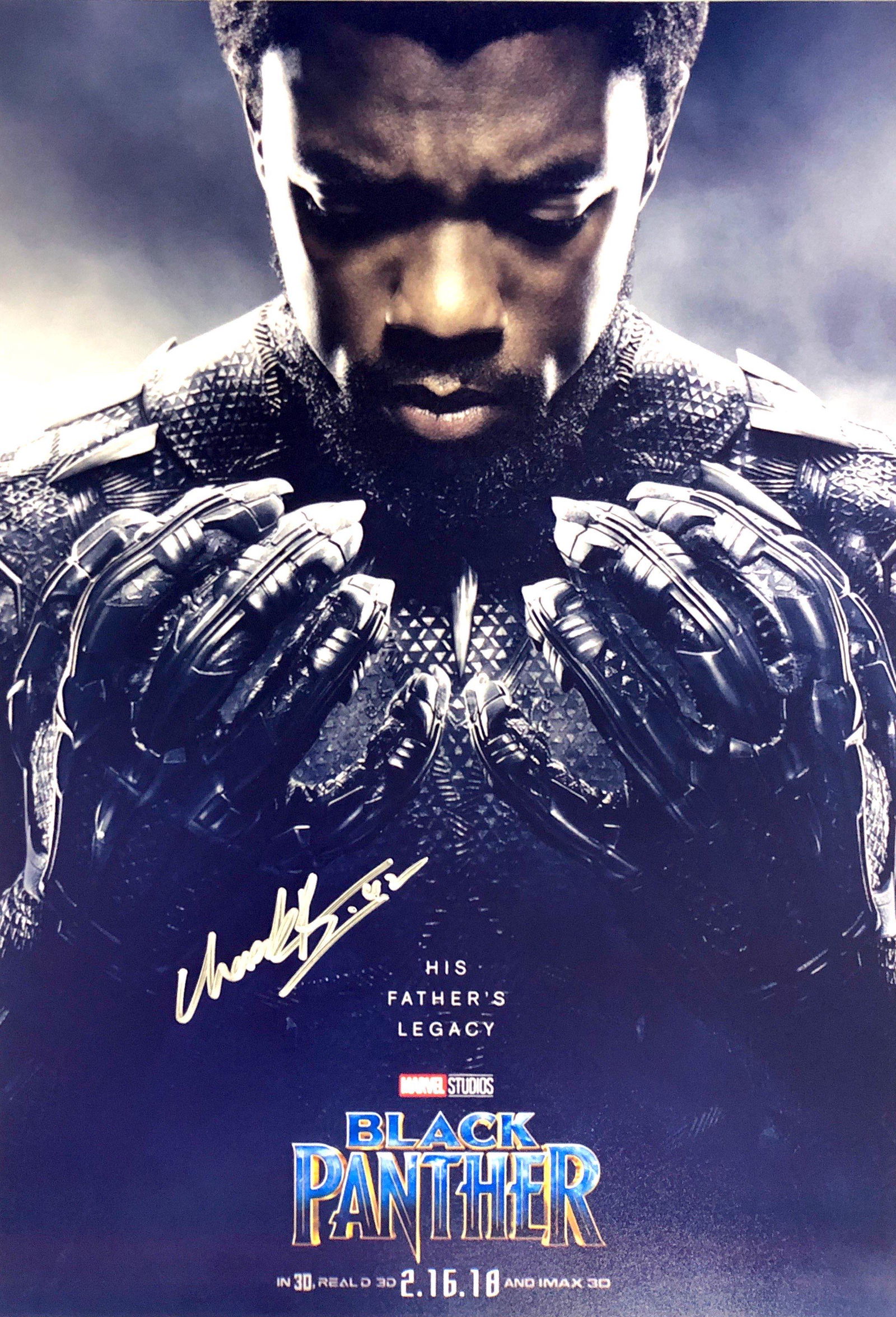 Chadwick Boseman Autograph Signed Black Panther Photo (1 of 1)