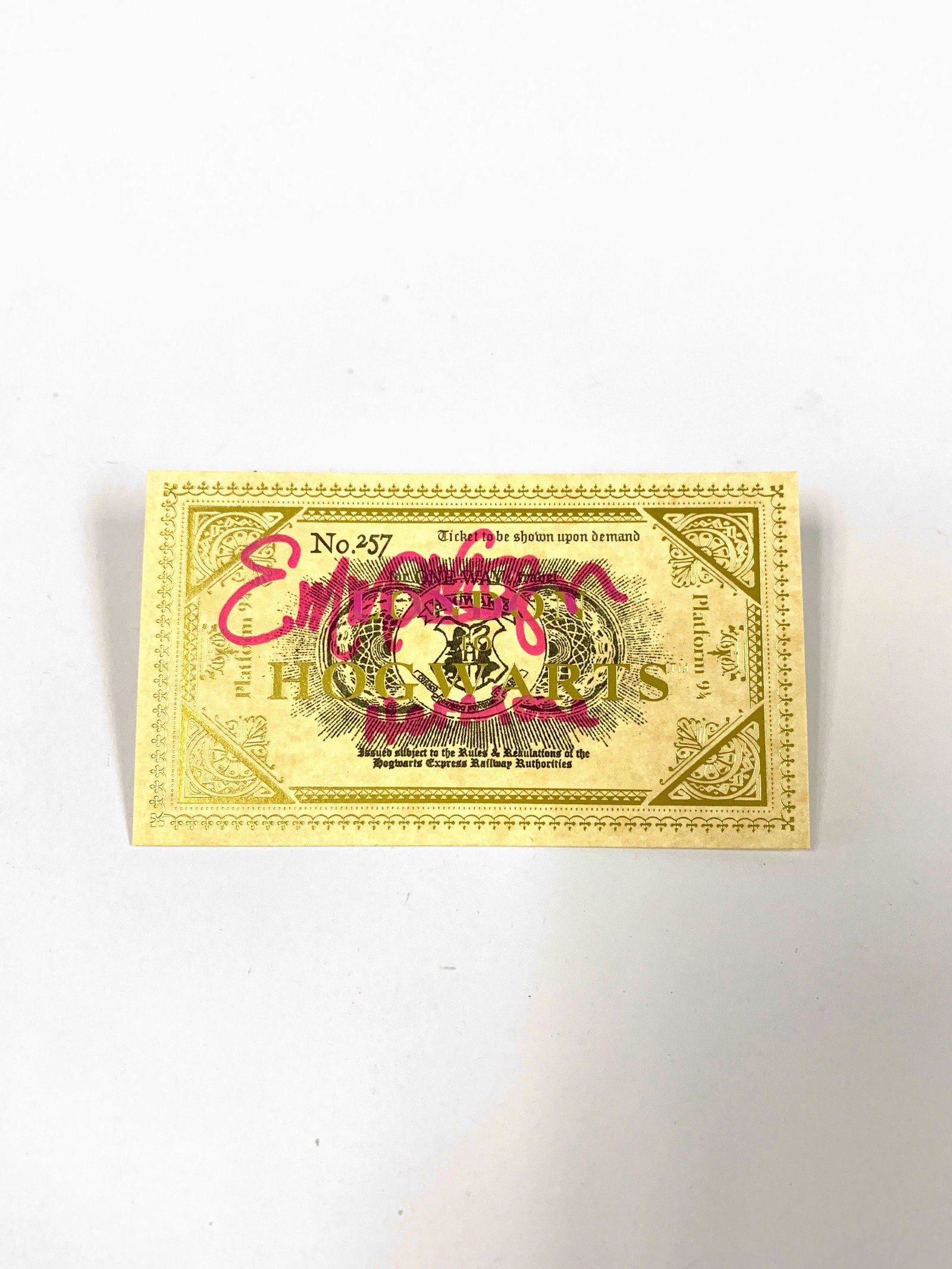 Autograph Signed Harry Potter Train Ticket Emma (1 of 1)